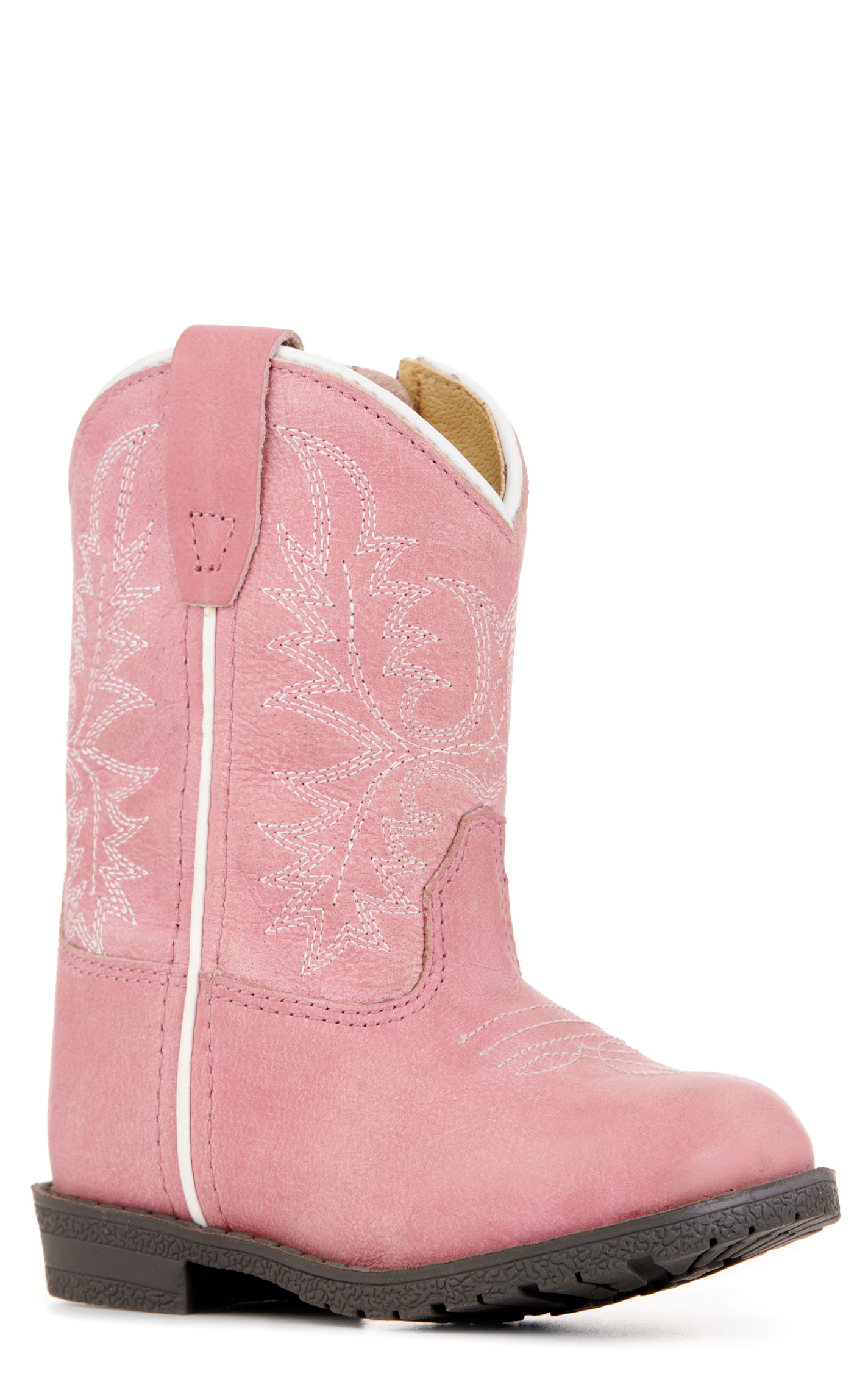 Smoky Mountain Toddler's Hopalong Distressed Pink Round Toe Cowboy Boots - Image 1
