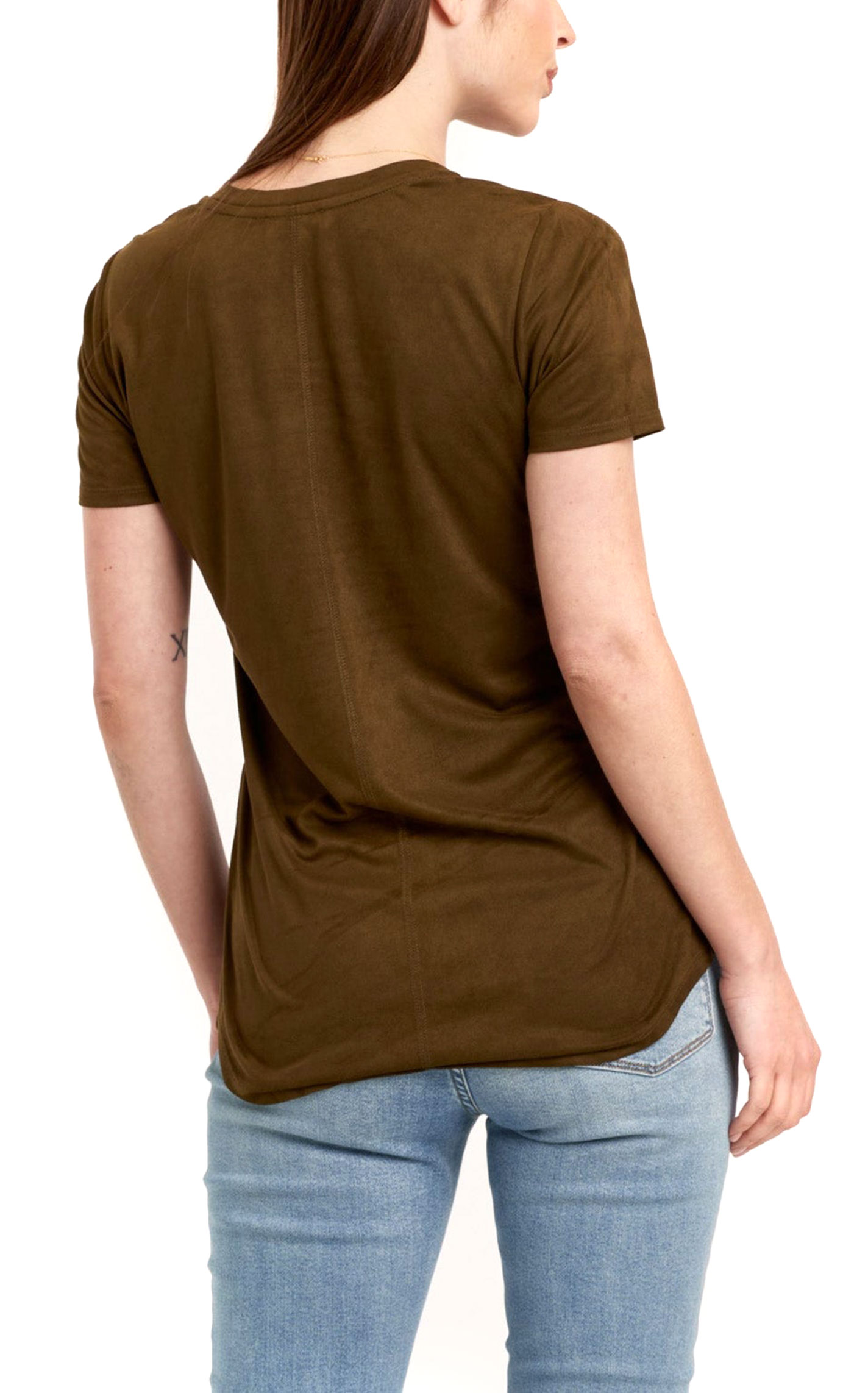 Another Love Women's Phoenix Chocolate Faux Suede Top - Image 1