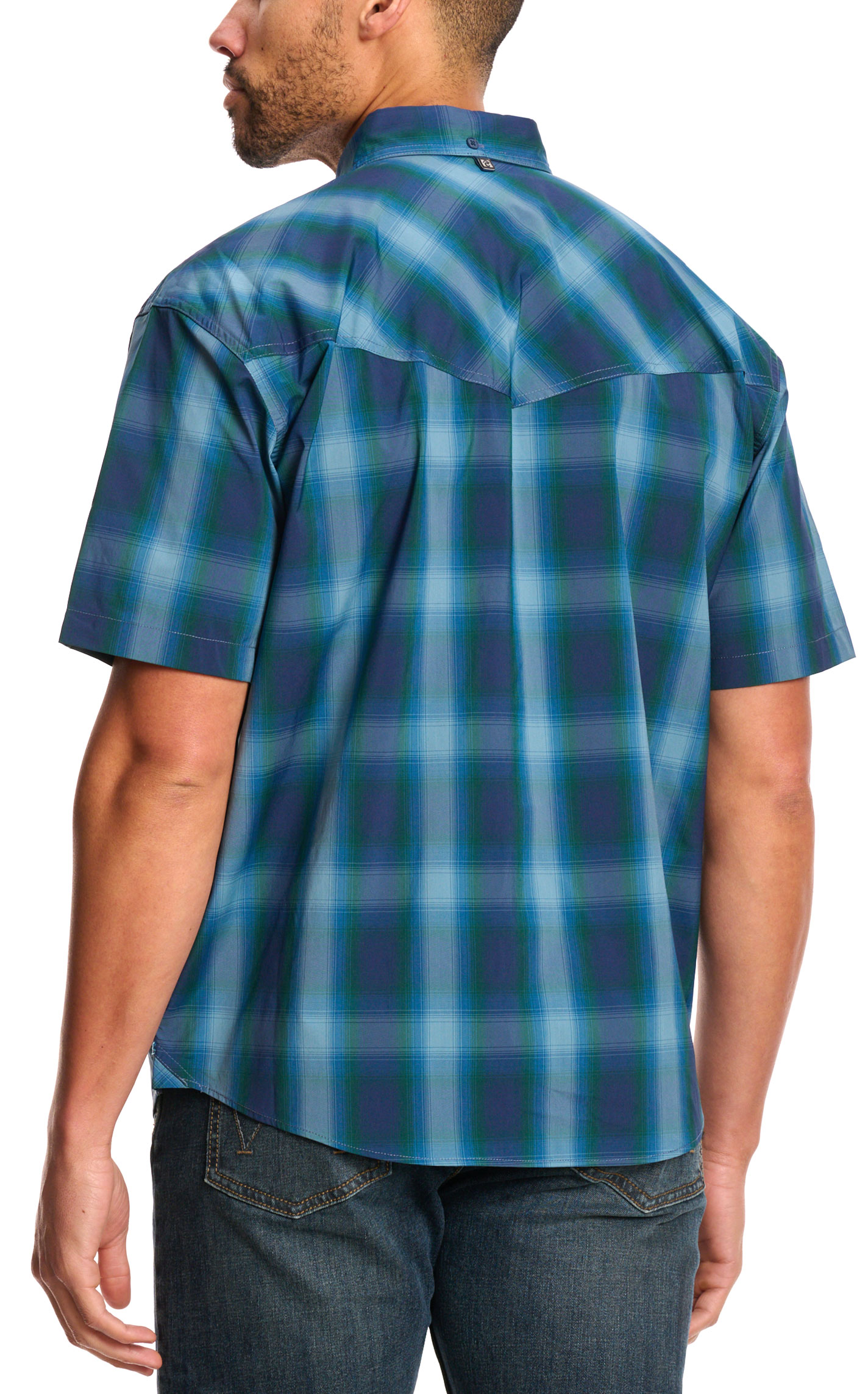 Rafter C Outdoors Men's Navy Plaid Fishing Shirt - Image 1
