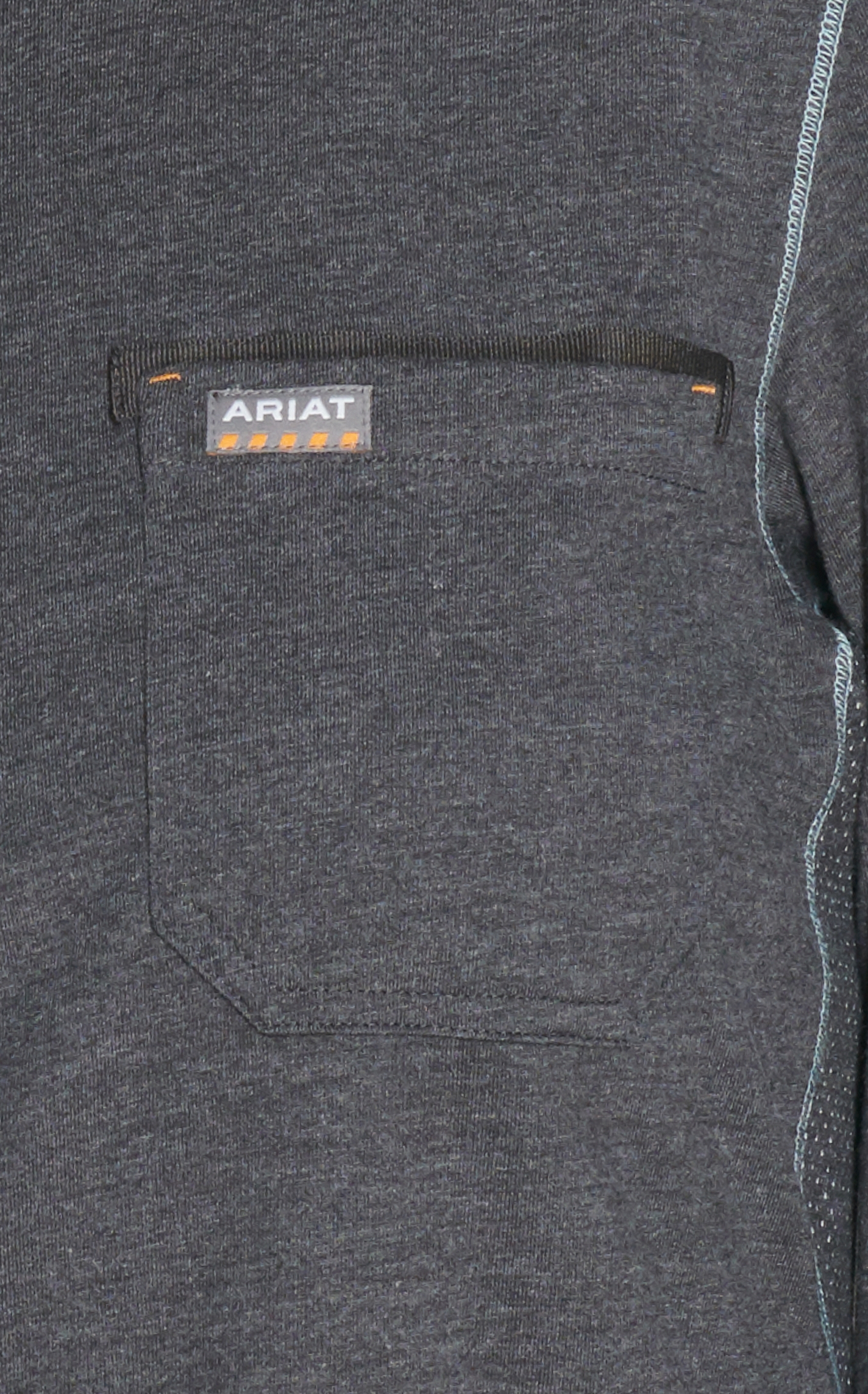 Ariat Women's Rebar Charcoal with Blue Logo Long Sleeve Work T-Shirt - Image 1