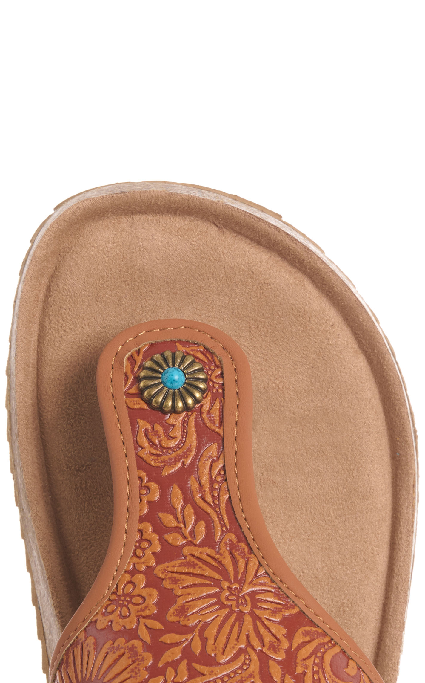 Very G Women’s Brown and Rust Danni Embossed Faux Leather Slip On Sandals - Image 1