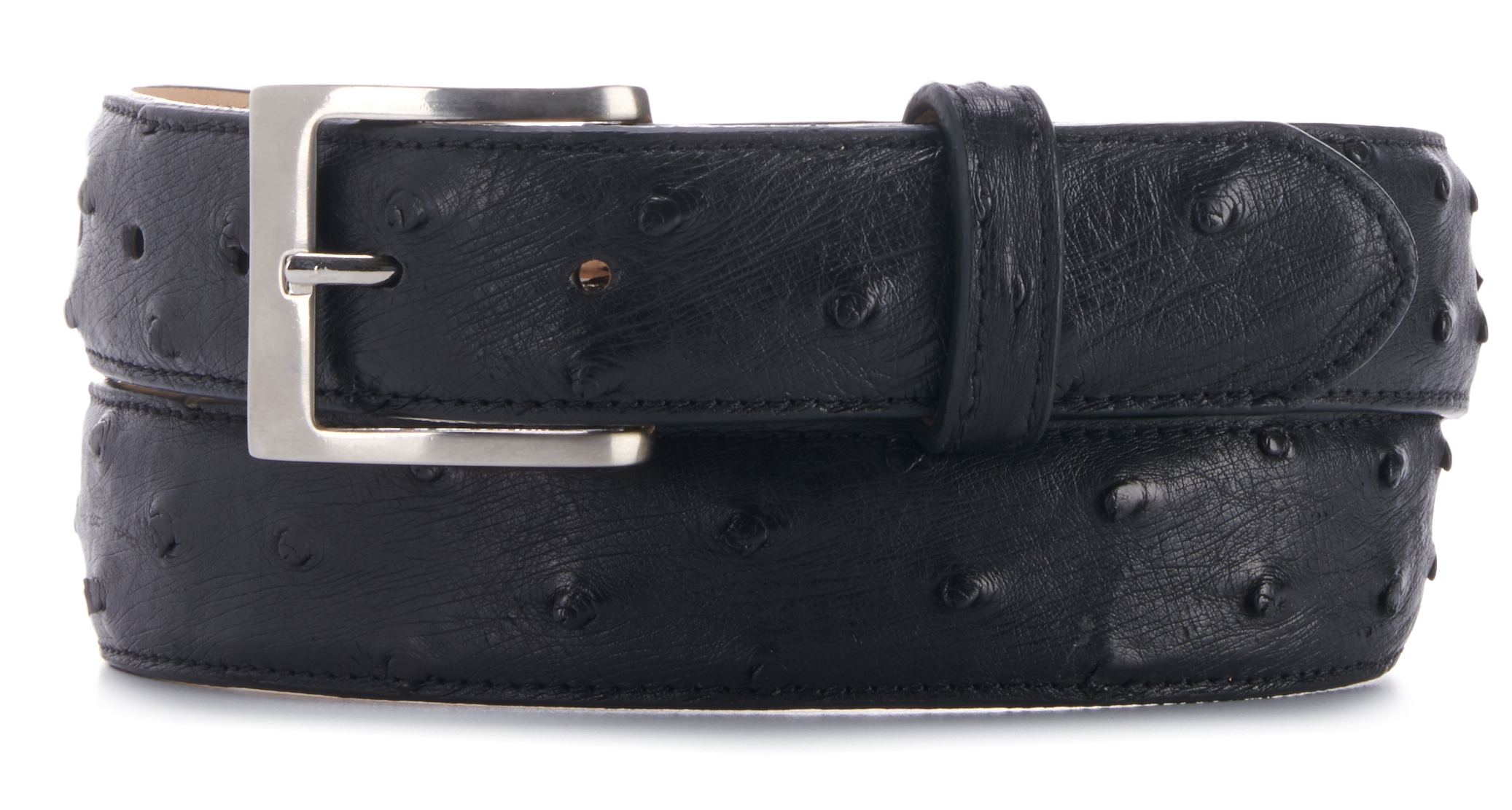 JRC & Sons Men's Black Full Quill Ostrich Exotic Western Belt - Image 1