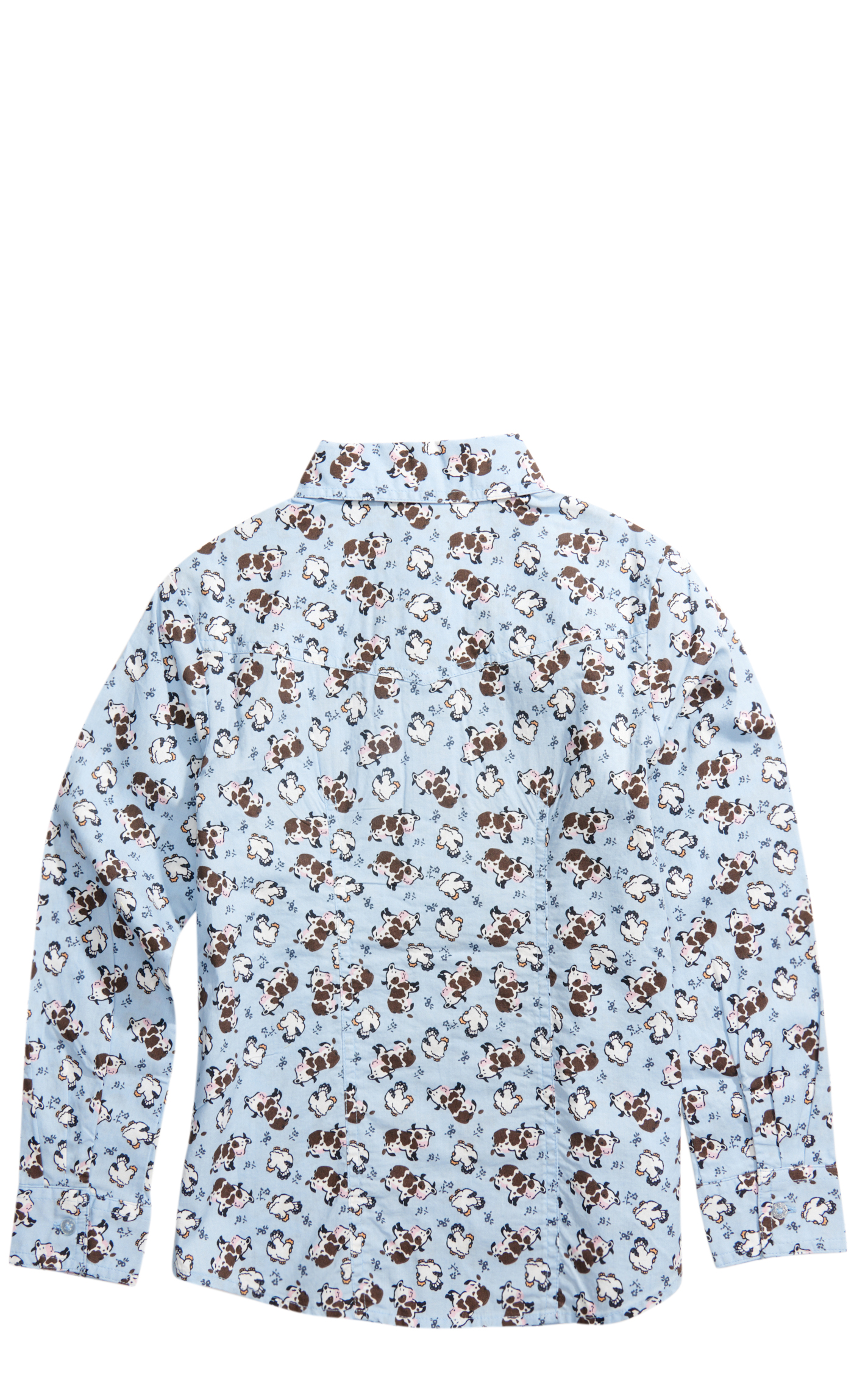 Cruel Girl Girls' Light Blue Cow Print Long Sleeve Shirt - Image 1