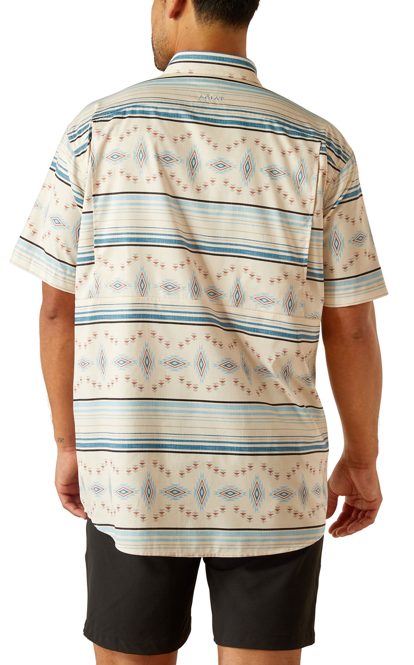 Ariat Men's VentTEK Latte & Aztec Print Shirt - Image 1