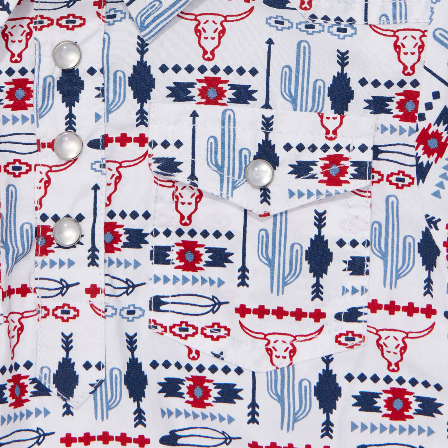 Rafter C Infant Boy's Red & Navy Skull Print Onesie - Image 1