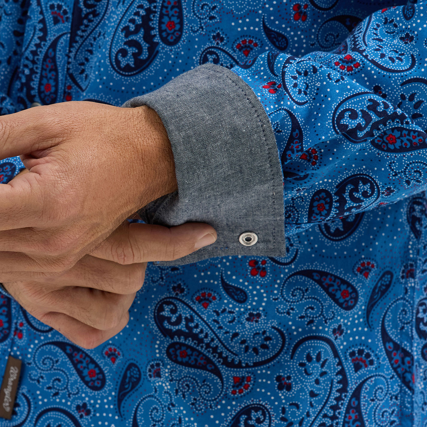 Wrangler Retro Men's Navy Paisley Print Long Sleeve Western Shirt - Image 1