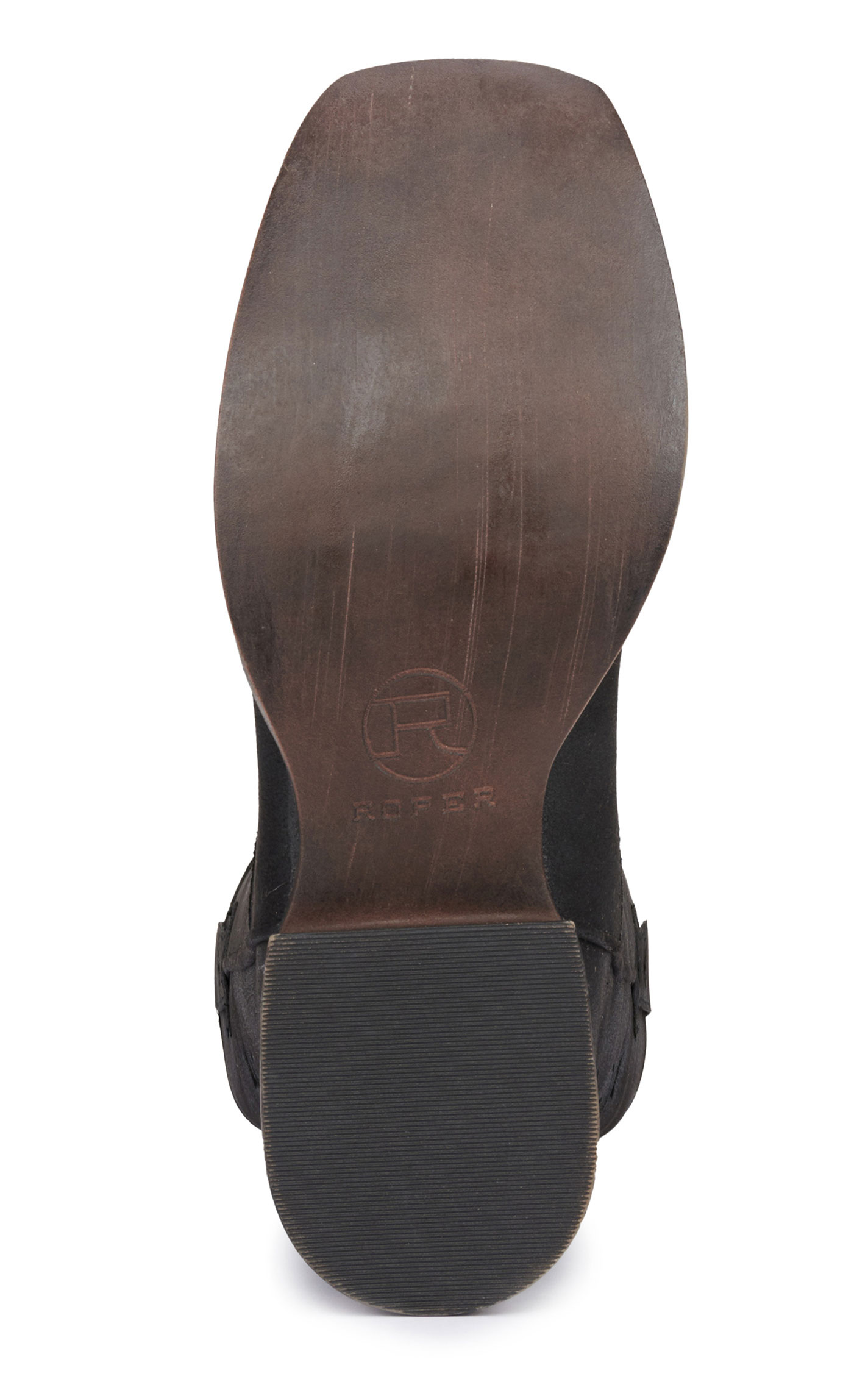 Roper Women's Kennedy Black with Glitter Inlay Wide Square Toe Cowboy Boots - Image 1
