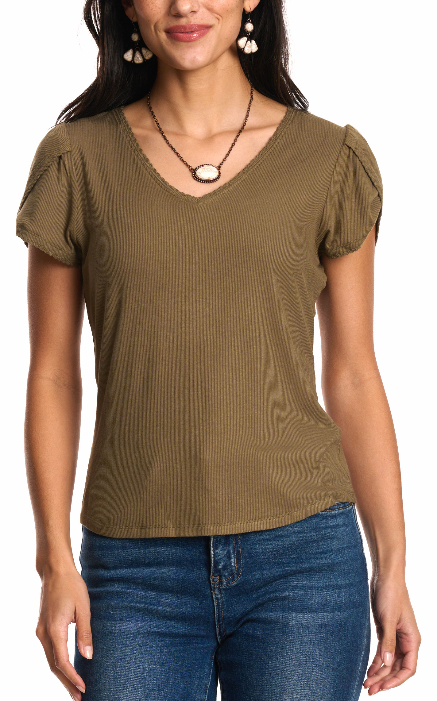 Another Love Women's Maddie Vineyard Green Top - Image 1
