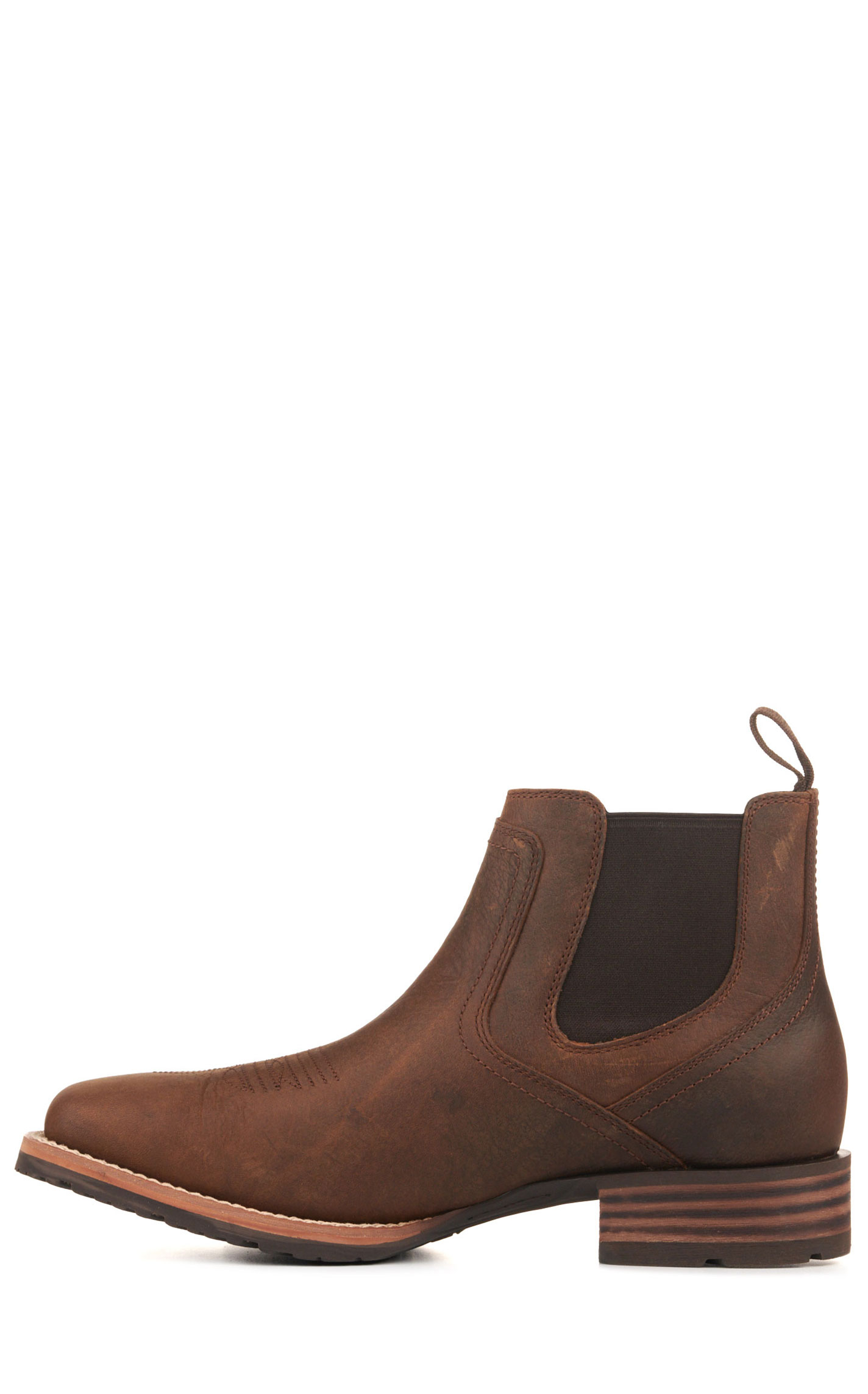 Ariat Men's Hybrid Low Boy Brown Wide Square Toe Chelsea Boots - Image 1