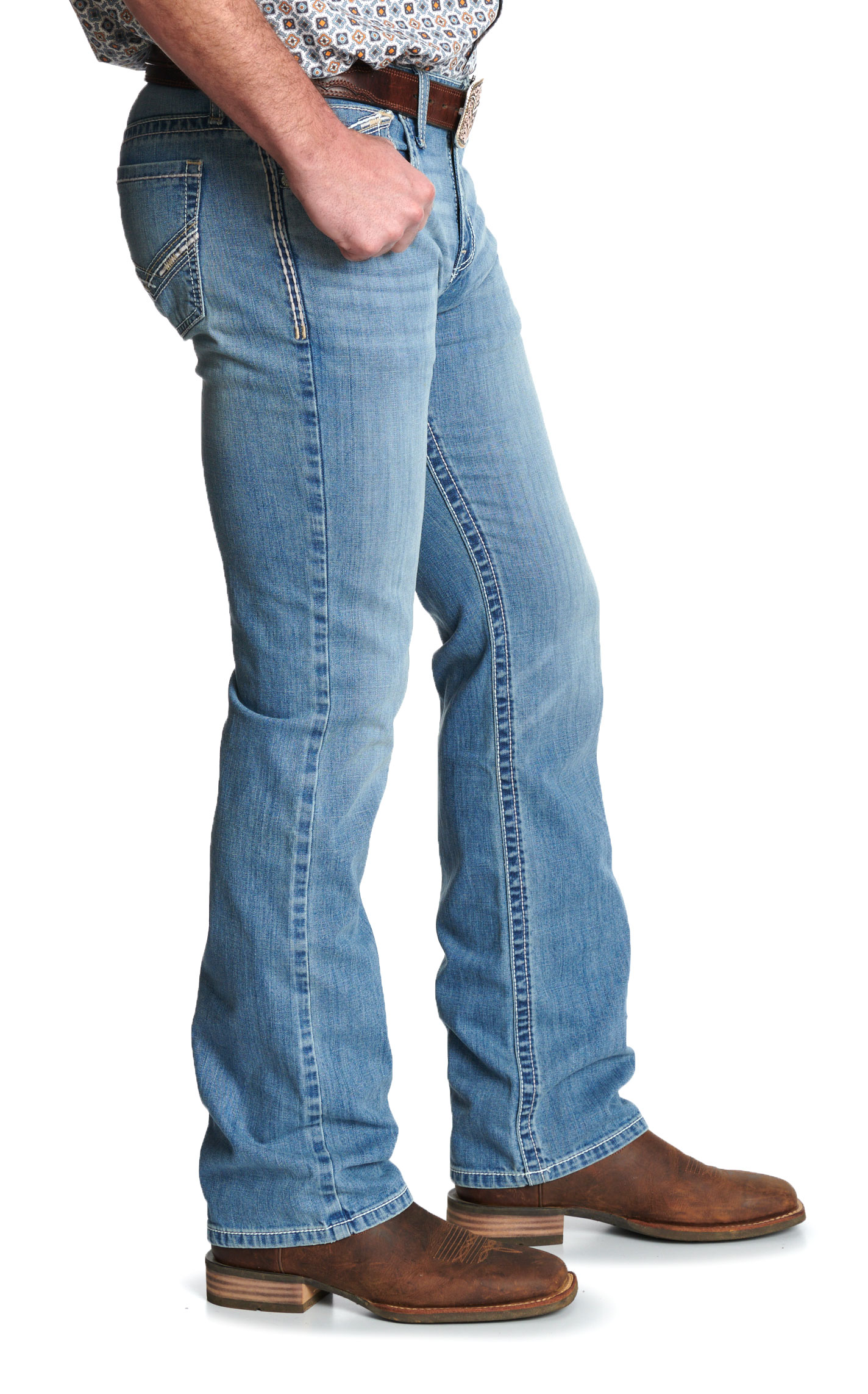 Cinch Men's Ian Light Wash Bootcut Jeans - Image 1