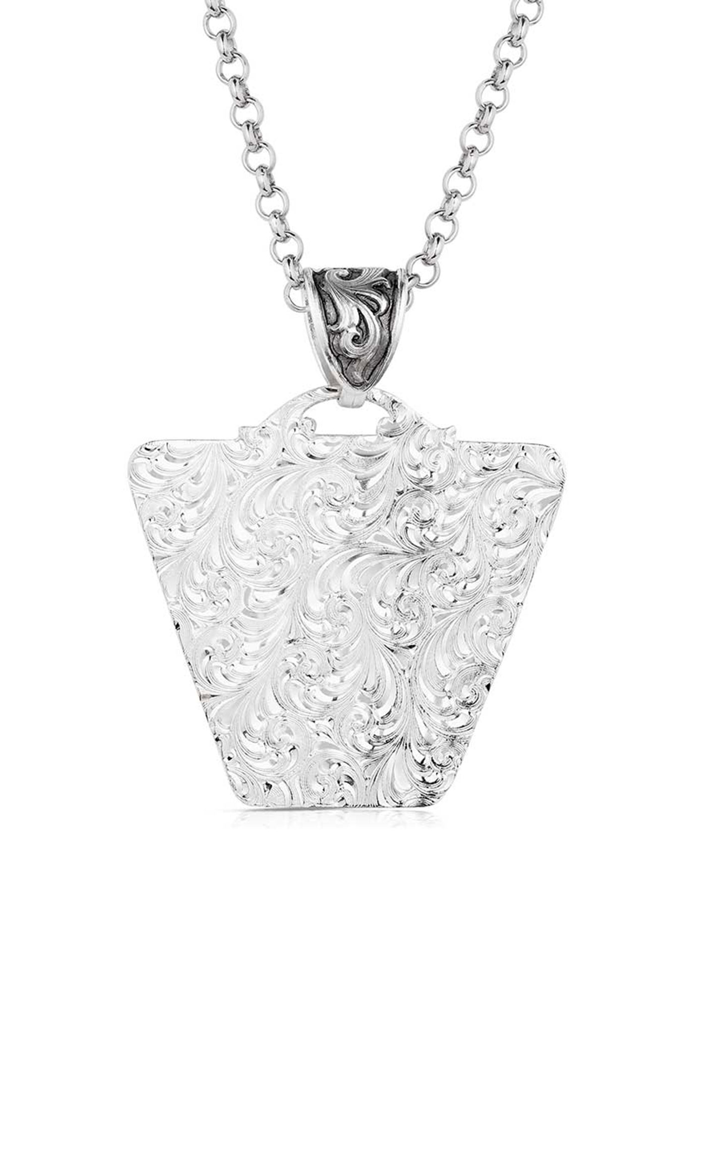 Montana Silversmiths Retro Silver & Gold Steer Skull Necklace - Image 1