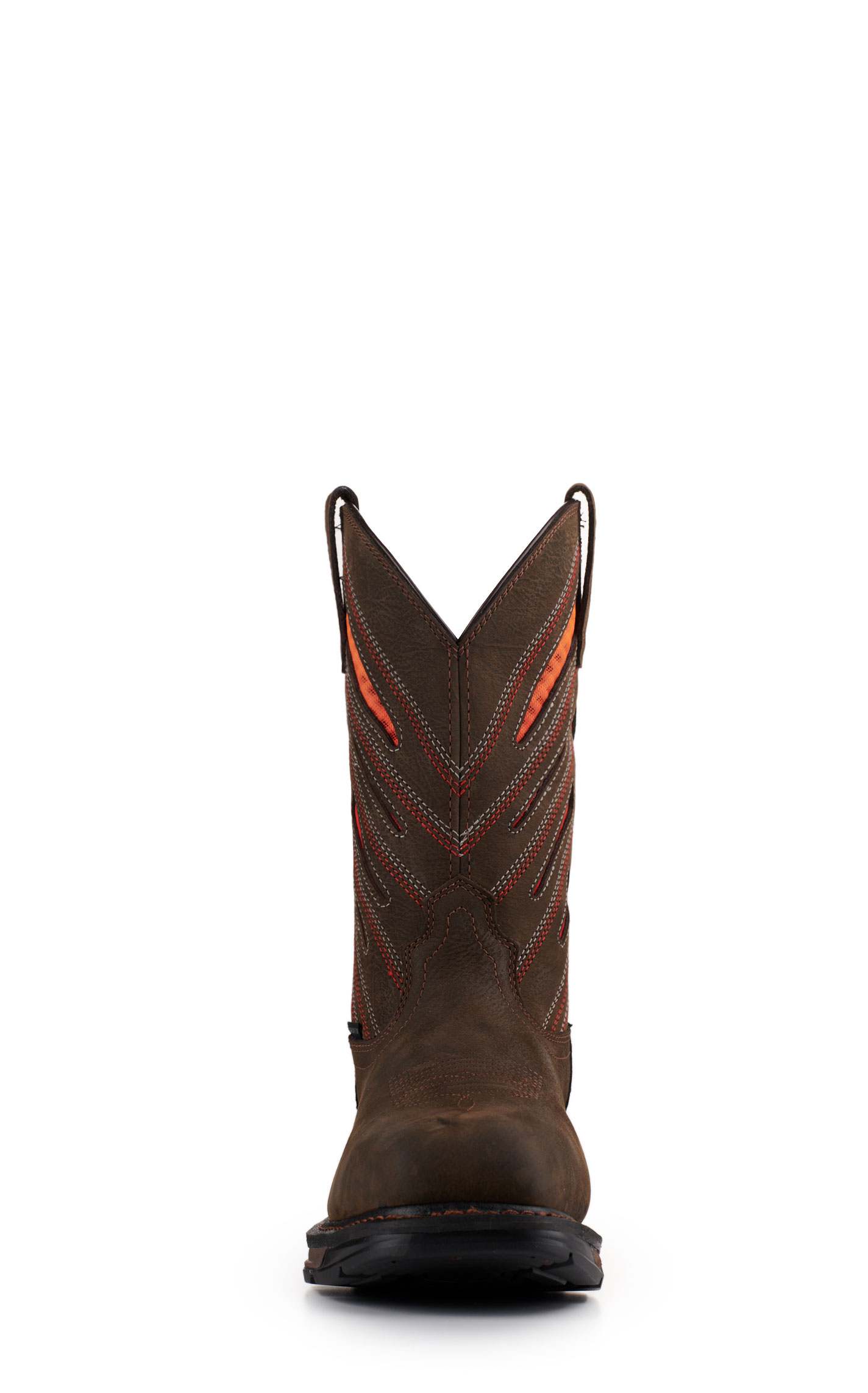 Ariat Men's WorkHog XT Dark Brown with Orange VentTEK Wide Square Toe Work Boots - Image 1