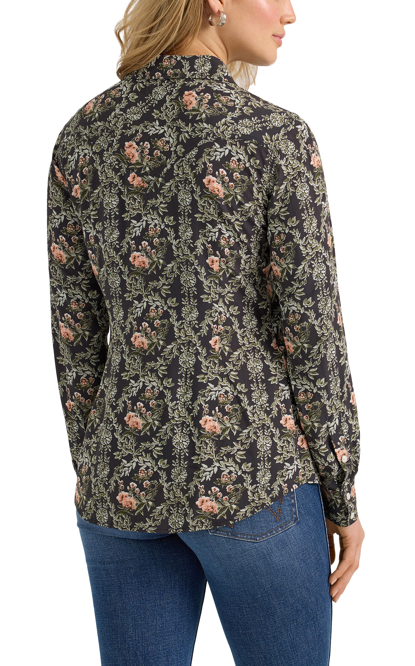 Wrangler Retro Women's Black Floral Western Shirt - Image 1