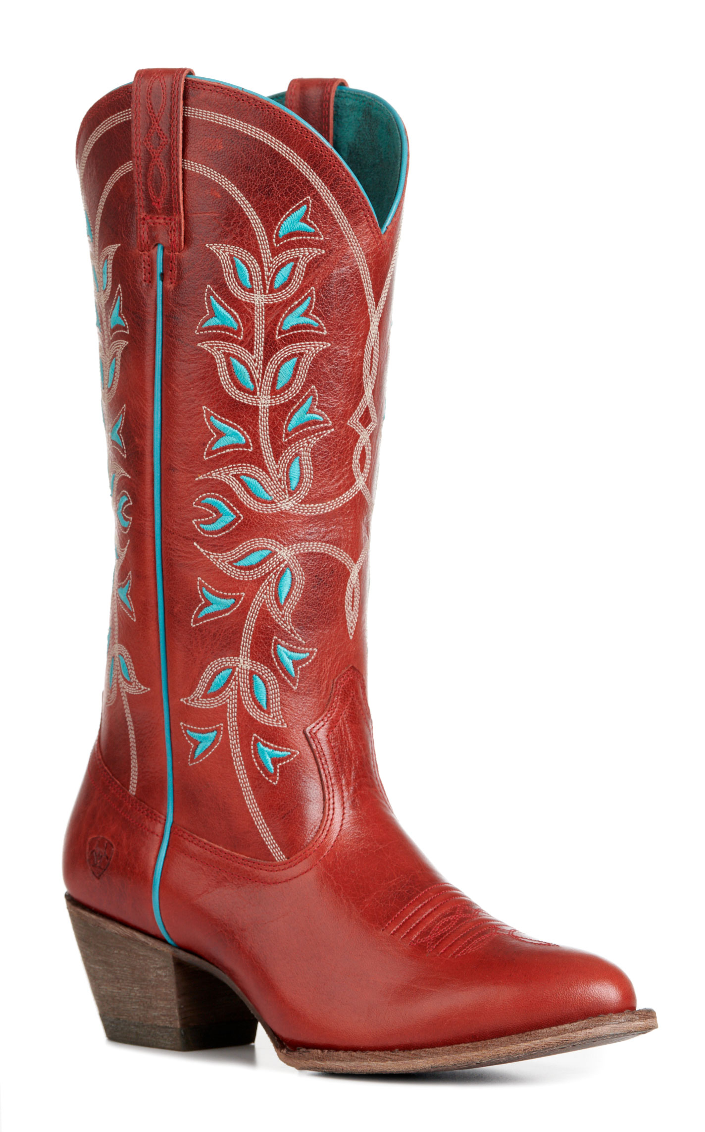 Ariat Women’s Flame Red Desert Holly Almond Toe Cowboy Boots - Image 1