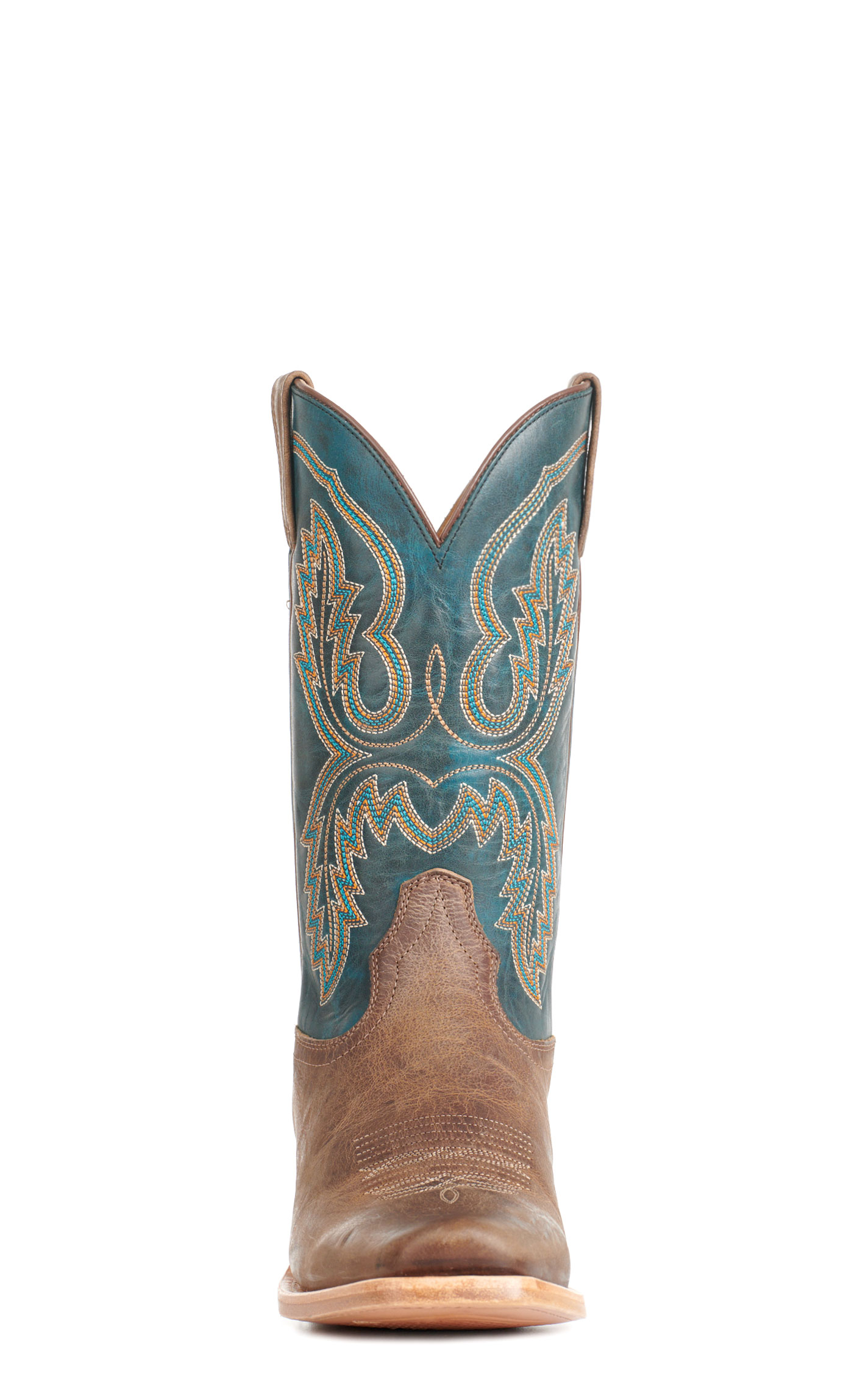 Ariat Men's Futurity Cashout Dark Brown and Teal Punchy Square Toe Cowboy Boots - Image 1