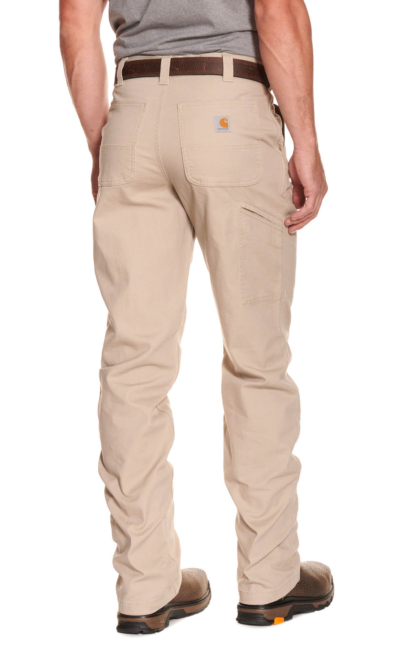 Carhartt Men's Tan Relaxed Fit Straight Leg Rugged Flex Stretch Canvas Work Pants - Image 1