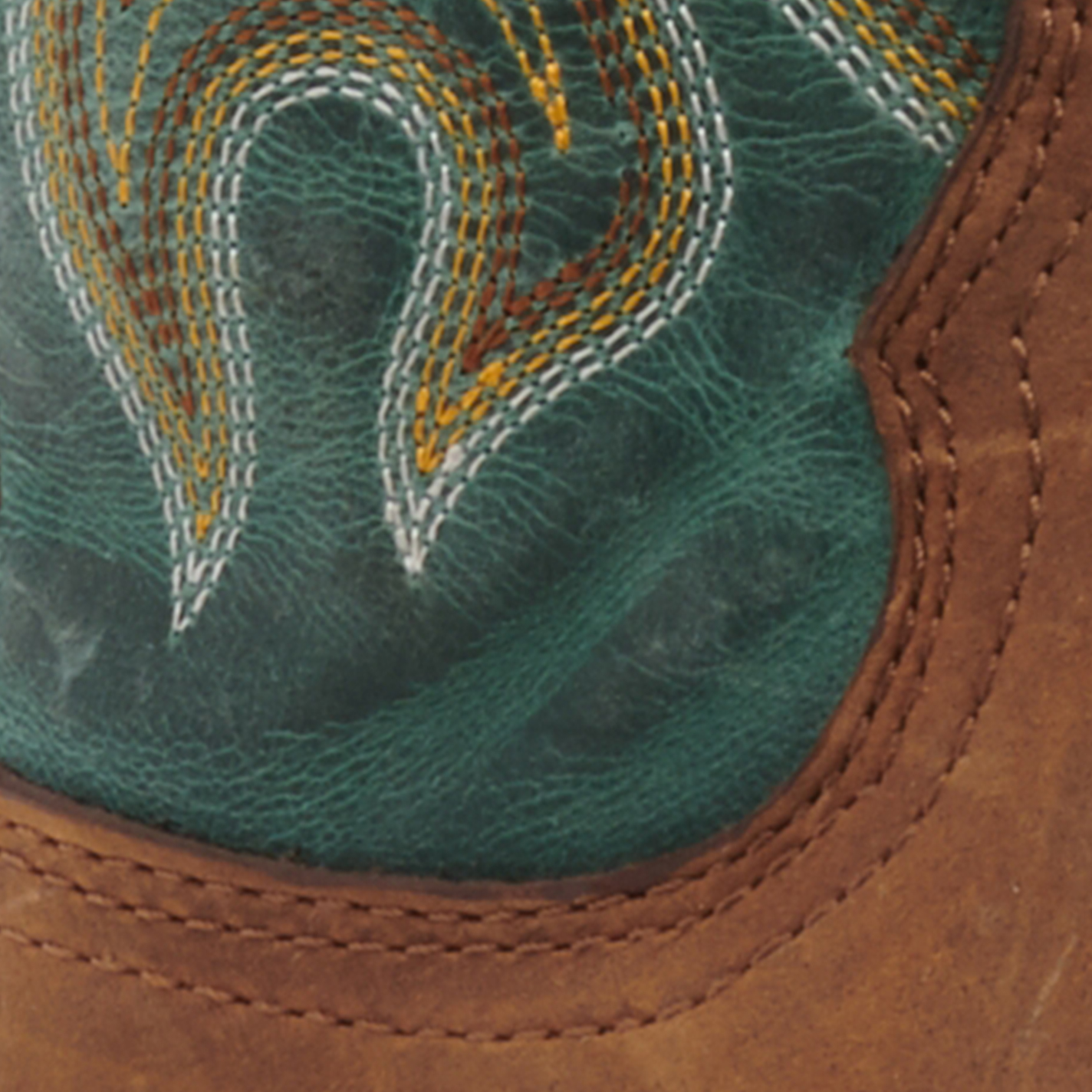 Durango Women's Rebel Dusty Brown and Teal Wide Square Toe Cowboy Boots - Cavender's Exclusive - Image 1