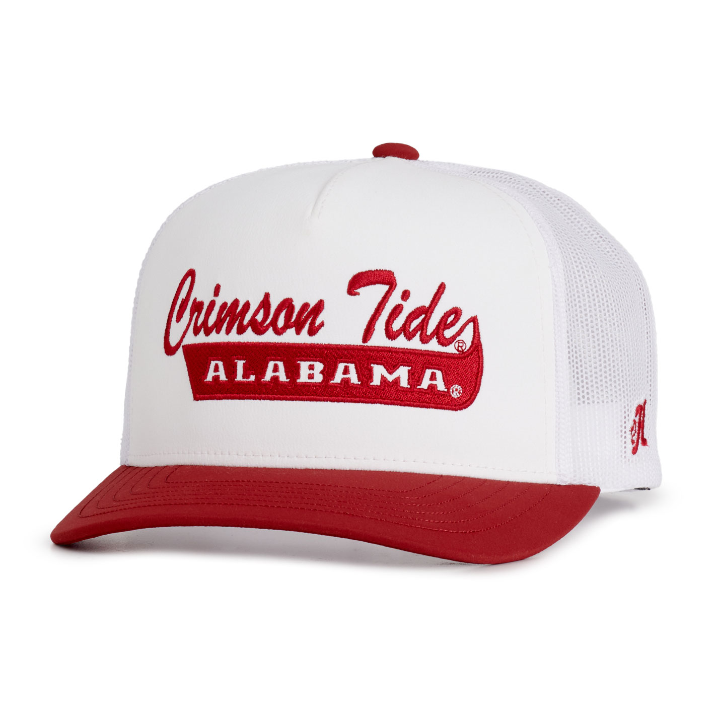 Hooey Collegiate Collection White & Crimson BAMA Embroidered Curved Bill Cap - Image 1