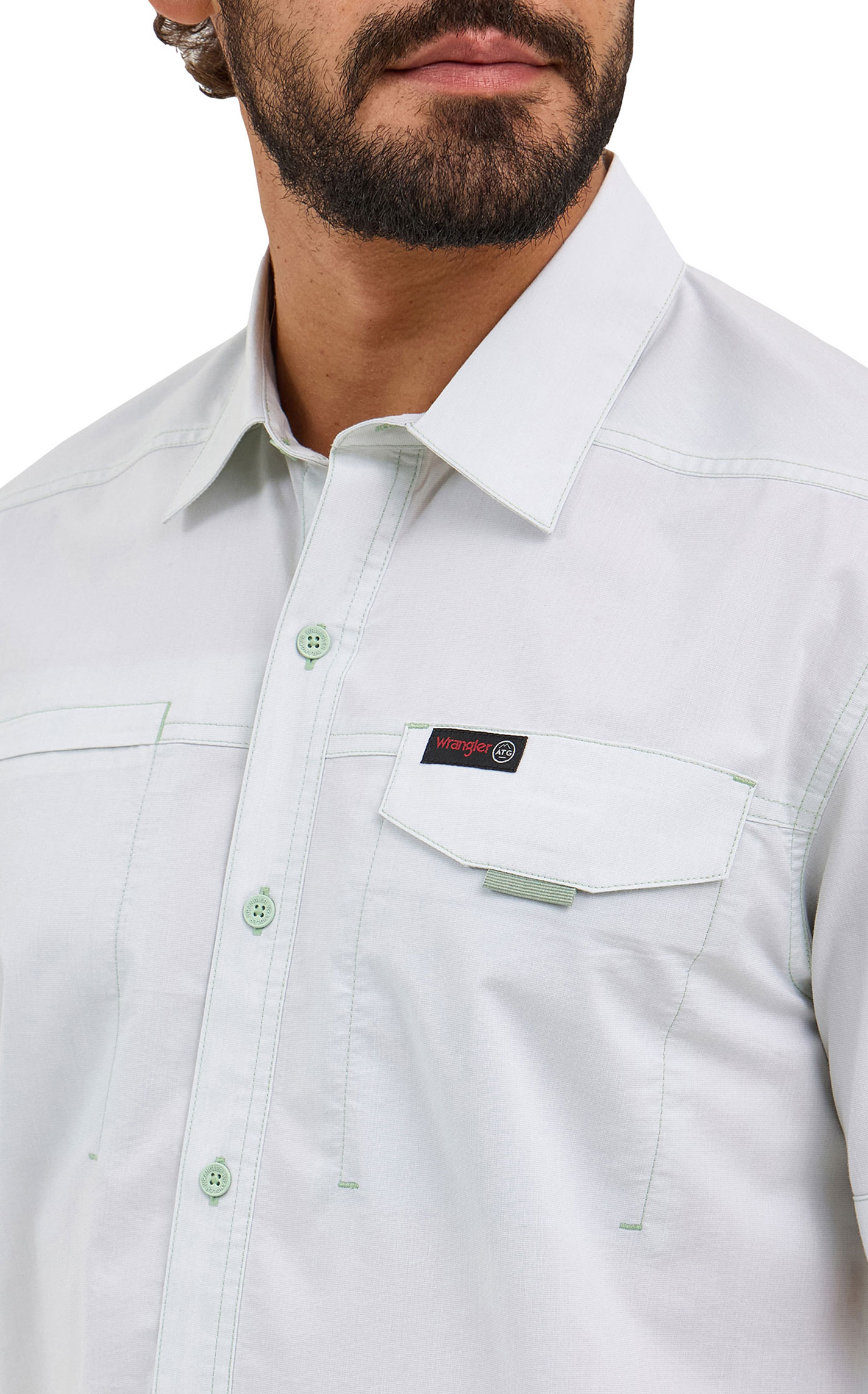 Wrangler ATG Men's Silt Green Western Shirt - Image 1