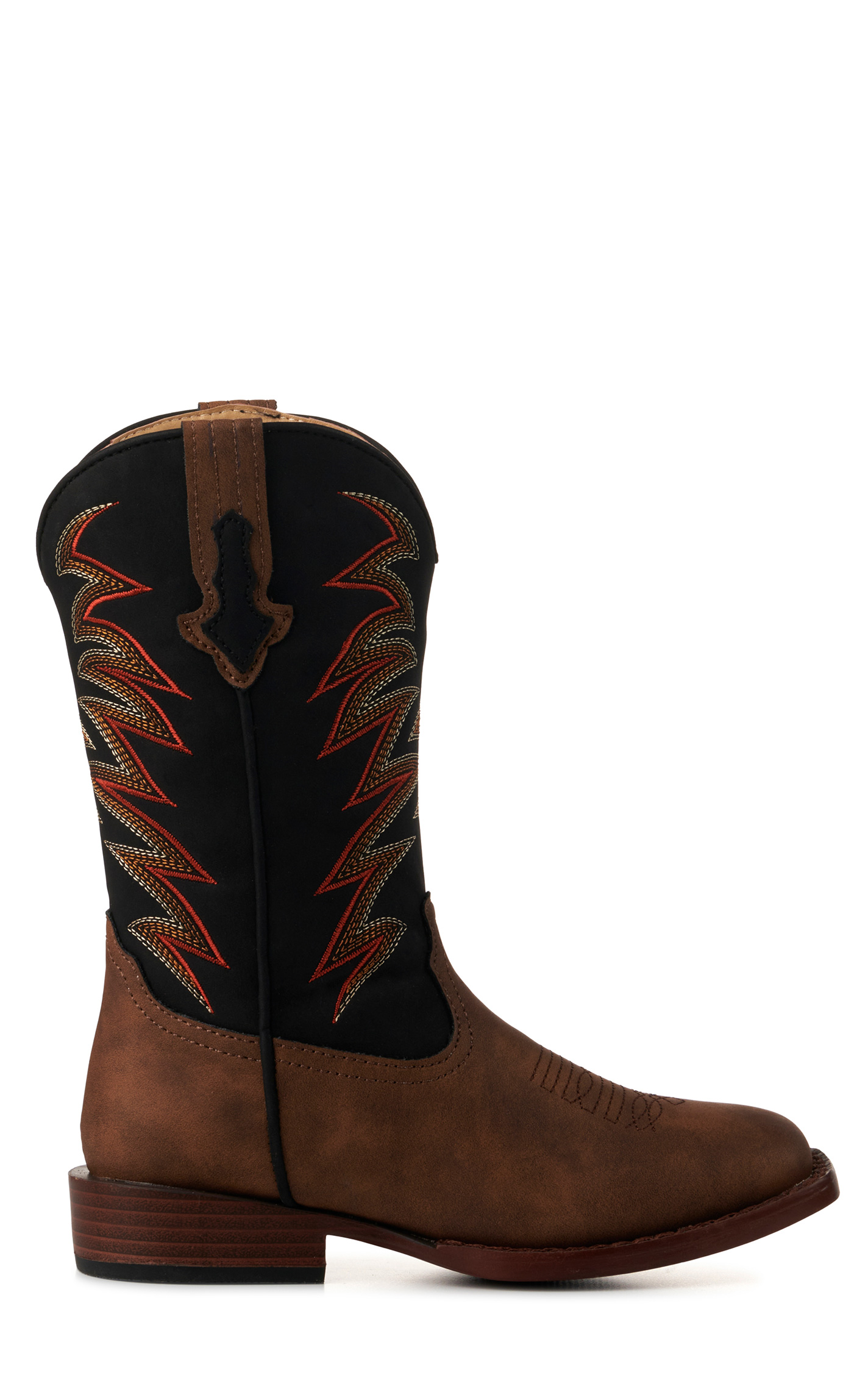 Roper Kids' Tan and Black Square Toe Cowboy Boots - Image 1