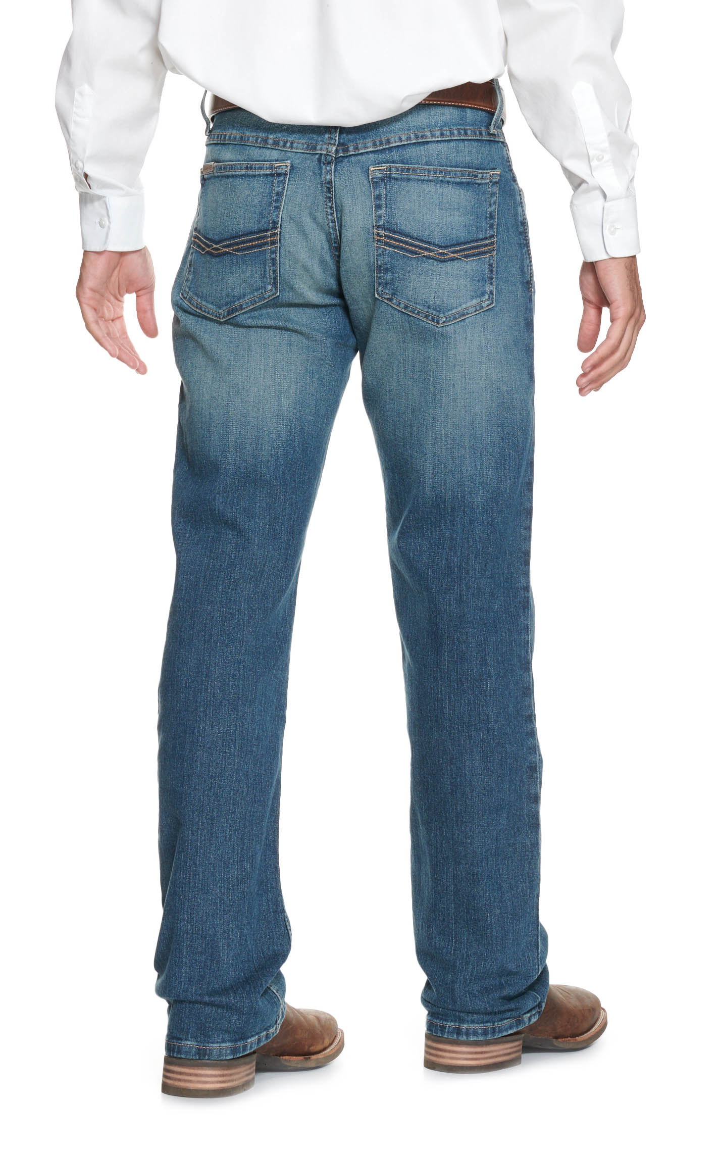 Ariat Men's M4 Legacy Dark Wash Relaxed Fit Boot Cut Stretch Jeans- Extended Sizes (42-44) - Image 1