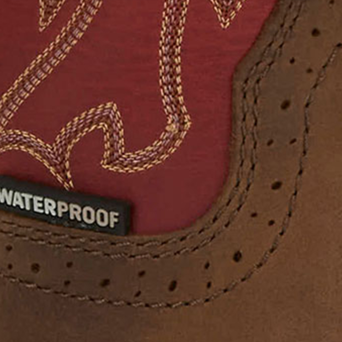 Justin Men's Brown & Red Nitread Waterproof Oil & Slip Resistant Work Boots - Image 1