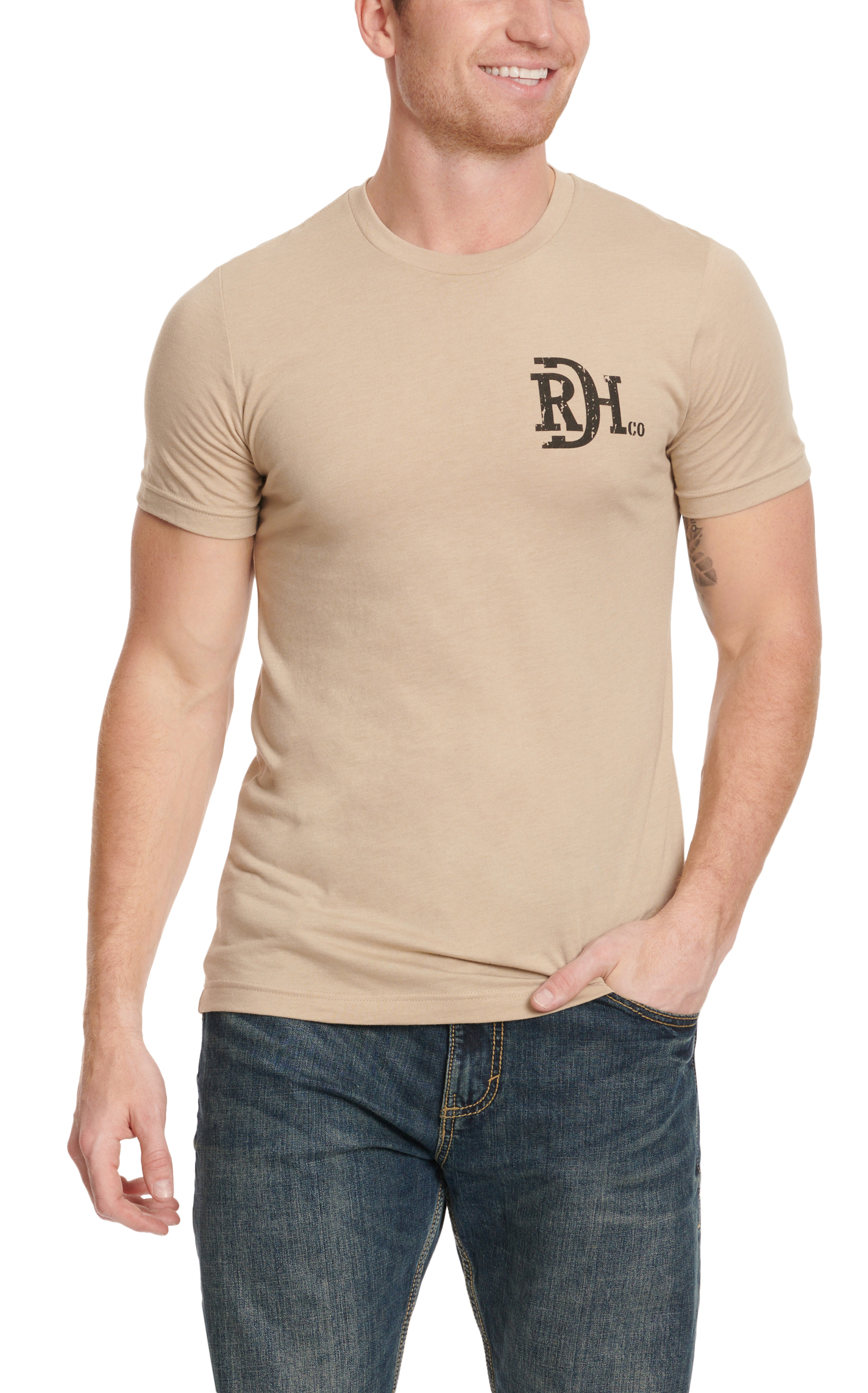 Red Dirt Hat Co. Men's Sand & Cactus Logo Graphic T-Shirt - Image 1