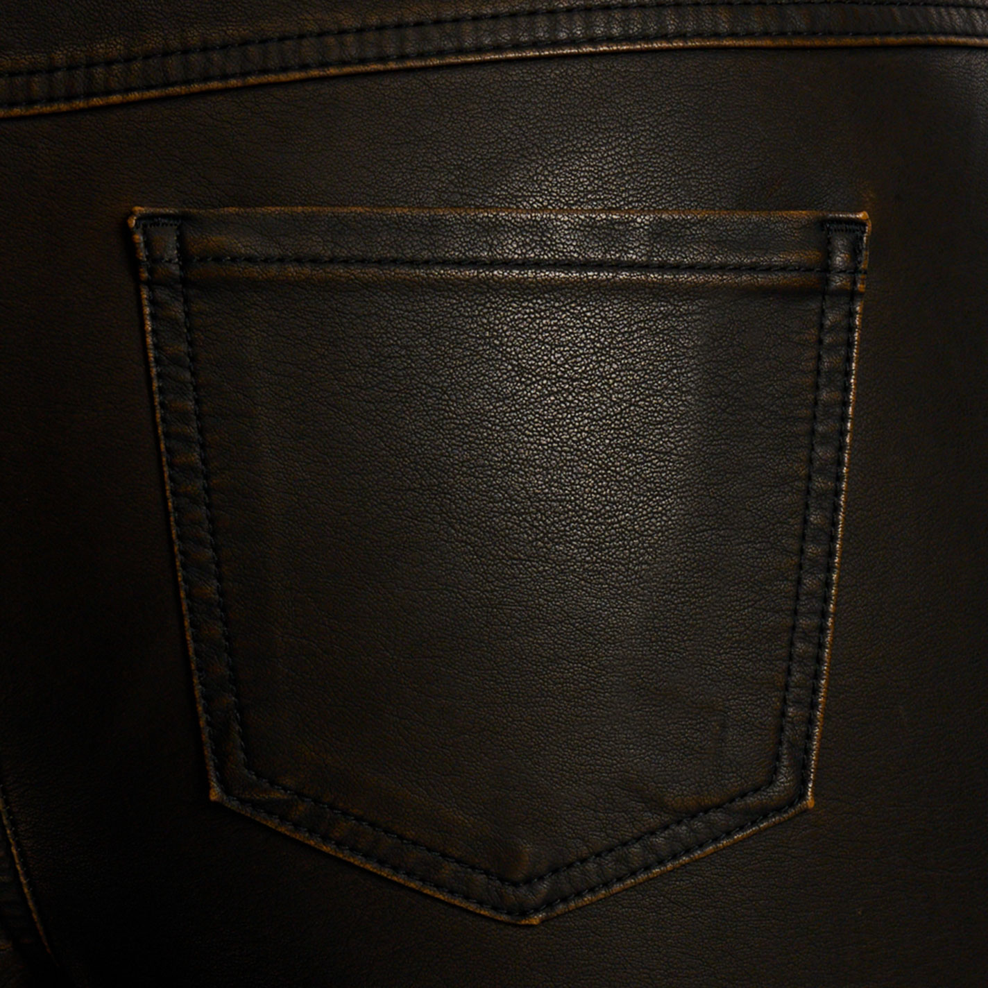 One5One Women's Chocolate Vegan Leather High Rise Flare Jeans - Image 1