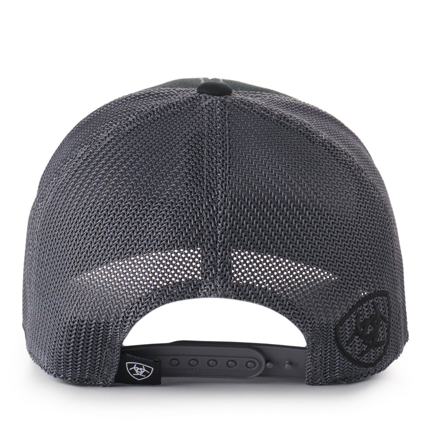 Ariat Men's Black & Charcoal with Asymmetrical Embroidered Logo Cap - Image 1