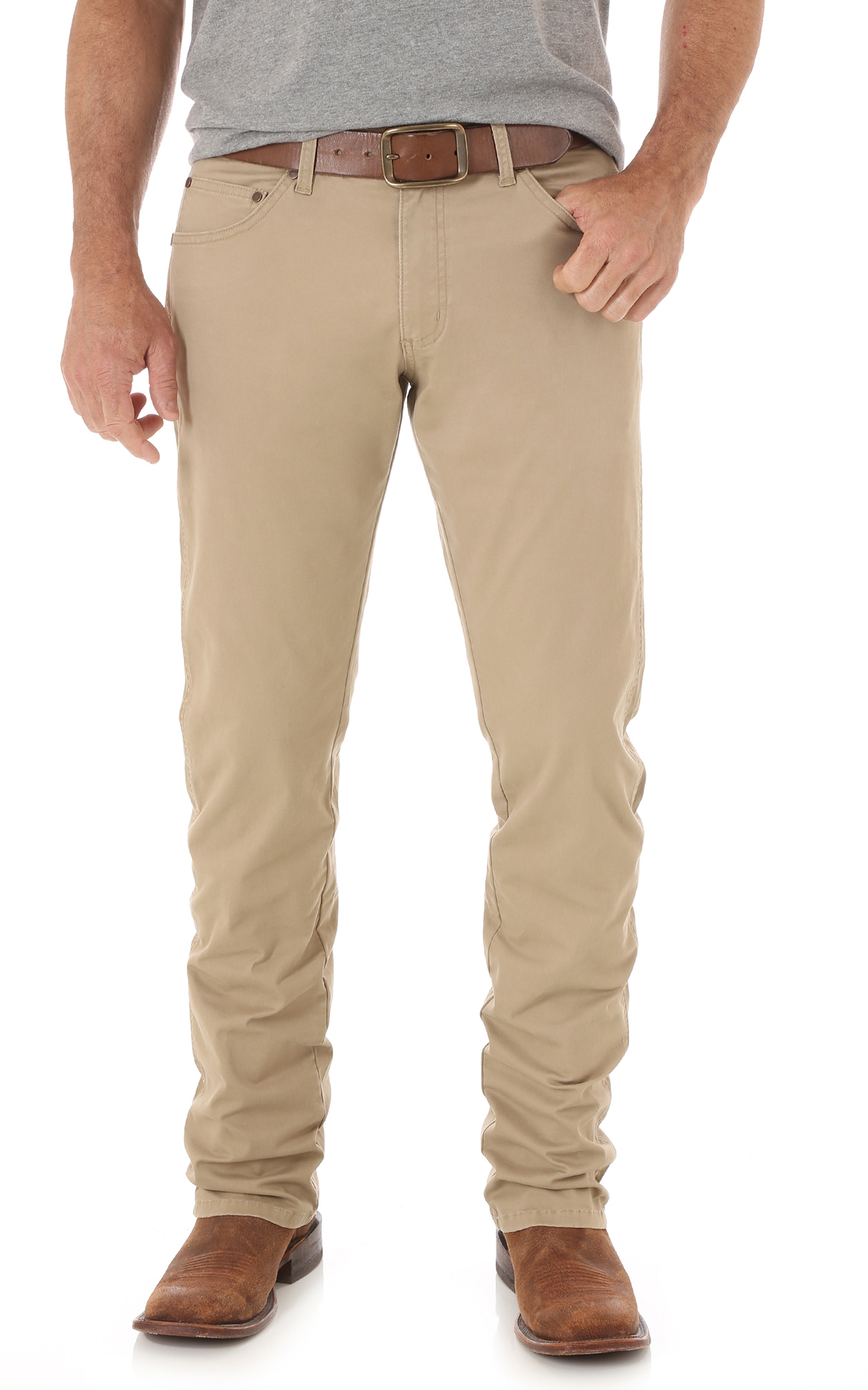 Wrangler Retro Men's Khaki Slim Fit Straight Leg Jean - Image 1