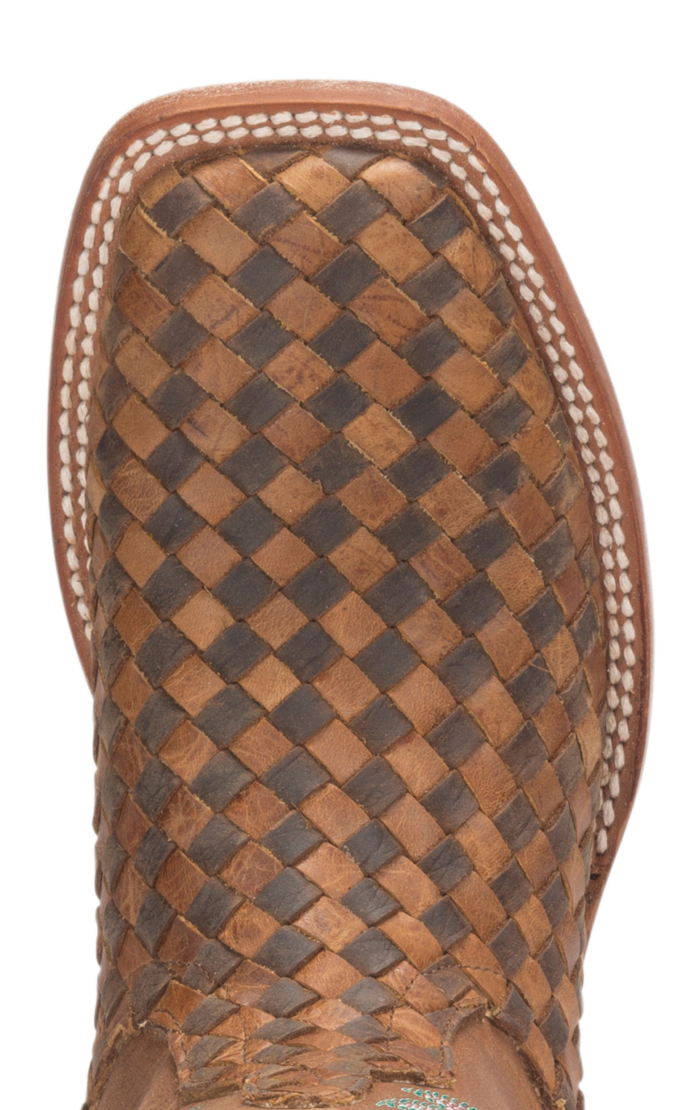 Anderson Bean Women's Macie Bean Toast and Honey Woven Square Toe Cowboy Boots - Image 1