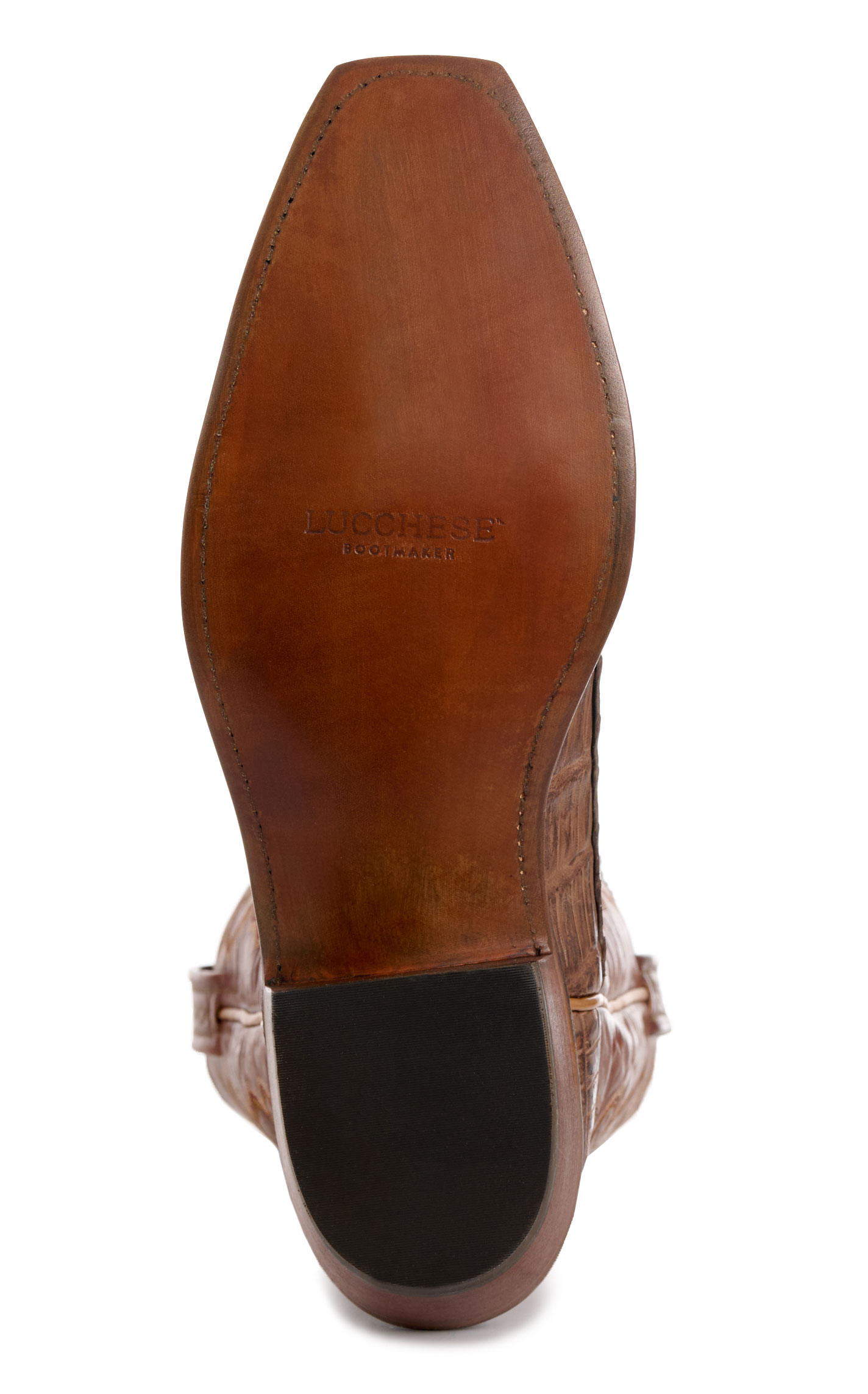 Lucchese Men's Tawny Franklin Hornback Caiman Leather Narrow Square Toe Boots - Image 1