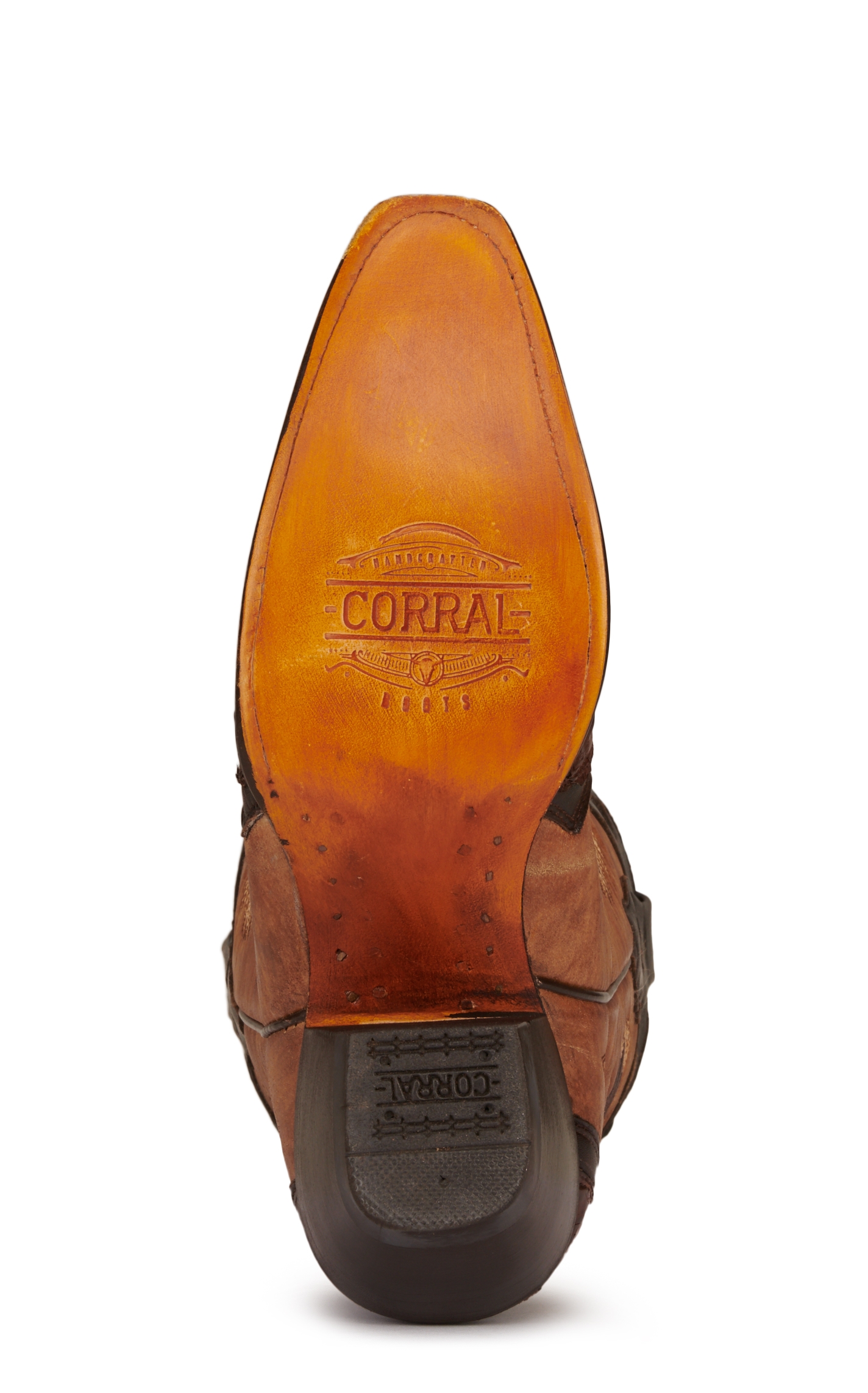 Corral Women's Tan and Brown Caiman Snip Toe Exotic Cowboy Boots - Image 1