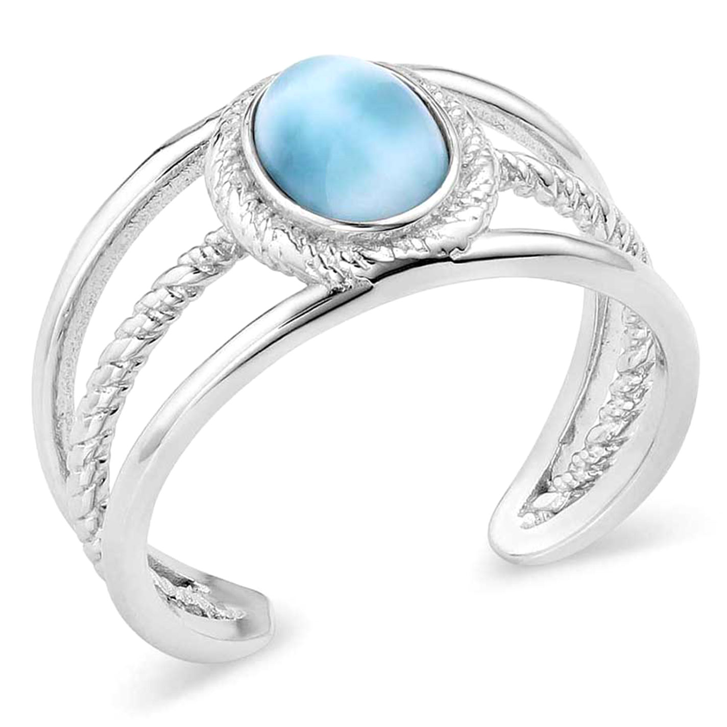 Montana Silversmiths Silver & Turquoise Stone 3 Strand Ring - Image 2