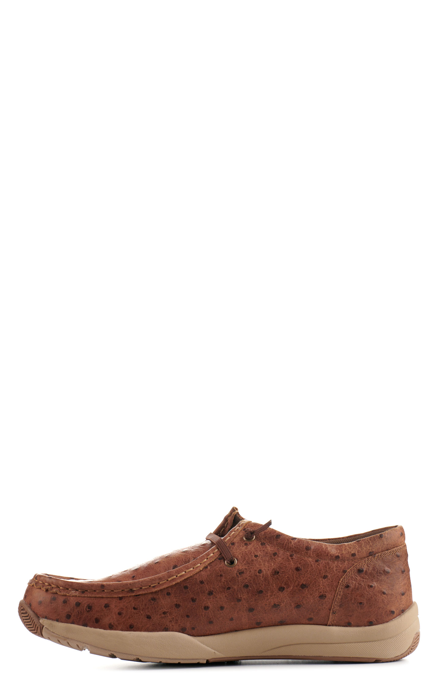Roper Men's Clearcut Low Cognac Ostrich Print Moc Toe Casual Shoes - Image 1