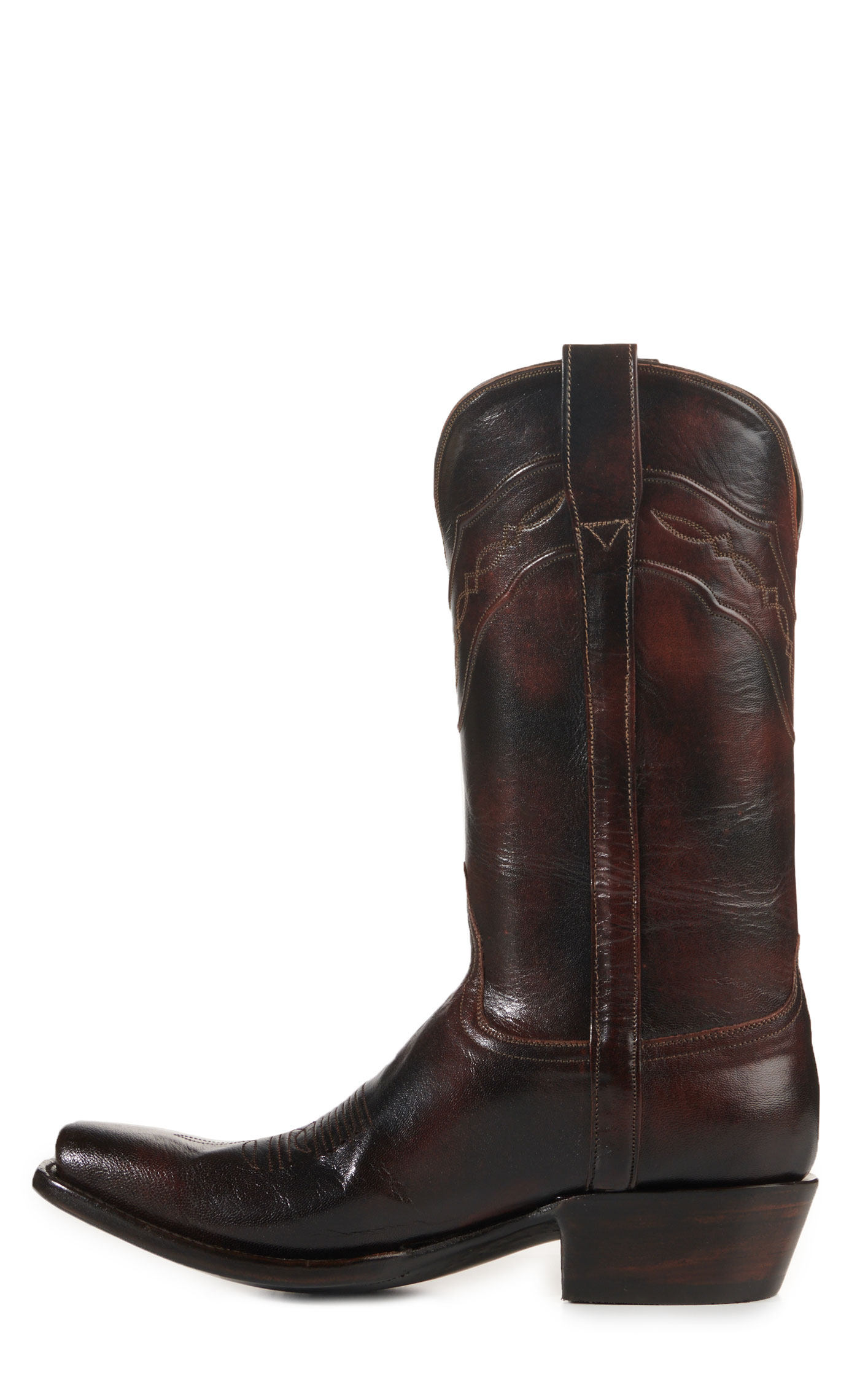 Black Jack Men's Brown Brush Off Goat Punchy Square Toe Cowboy Boots - Image 1