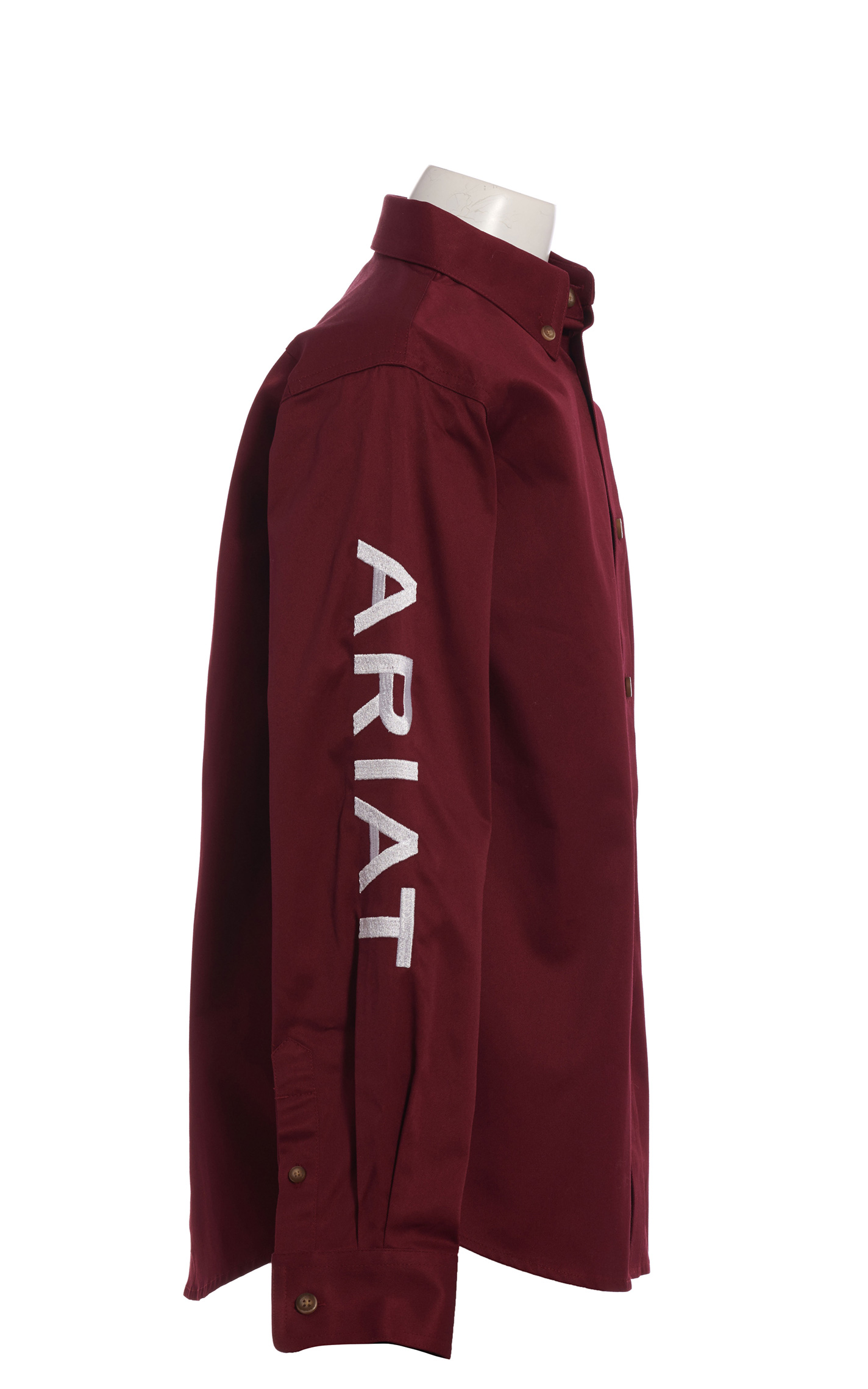 Ariat Boys' Burgundy Team Logo Long Sleeve Western Shirt - Image 1
