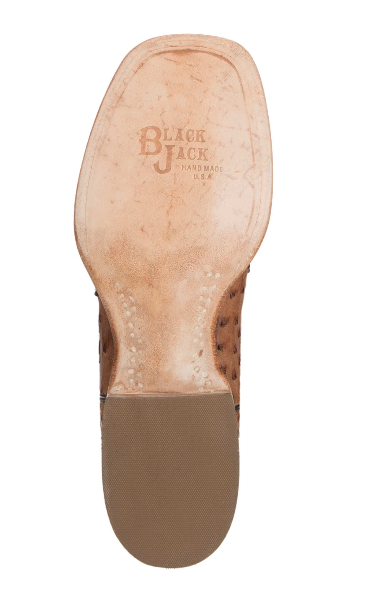 Black Jack Men's Burnished Brown Full Quill Ostrich and Cigar Wide Square Toe Exotic Cowboy Boots - Image 1