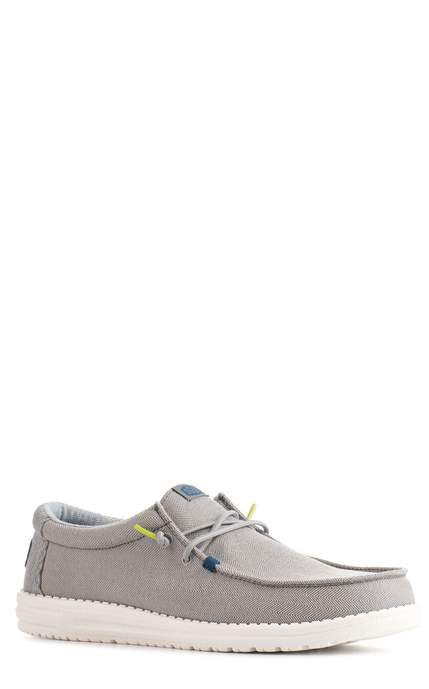 Hey Dude Men's Wally Herringbone Gray Moc Toe Casual Shoes - Image 1