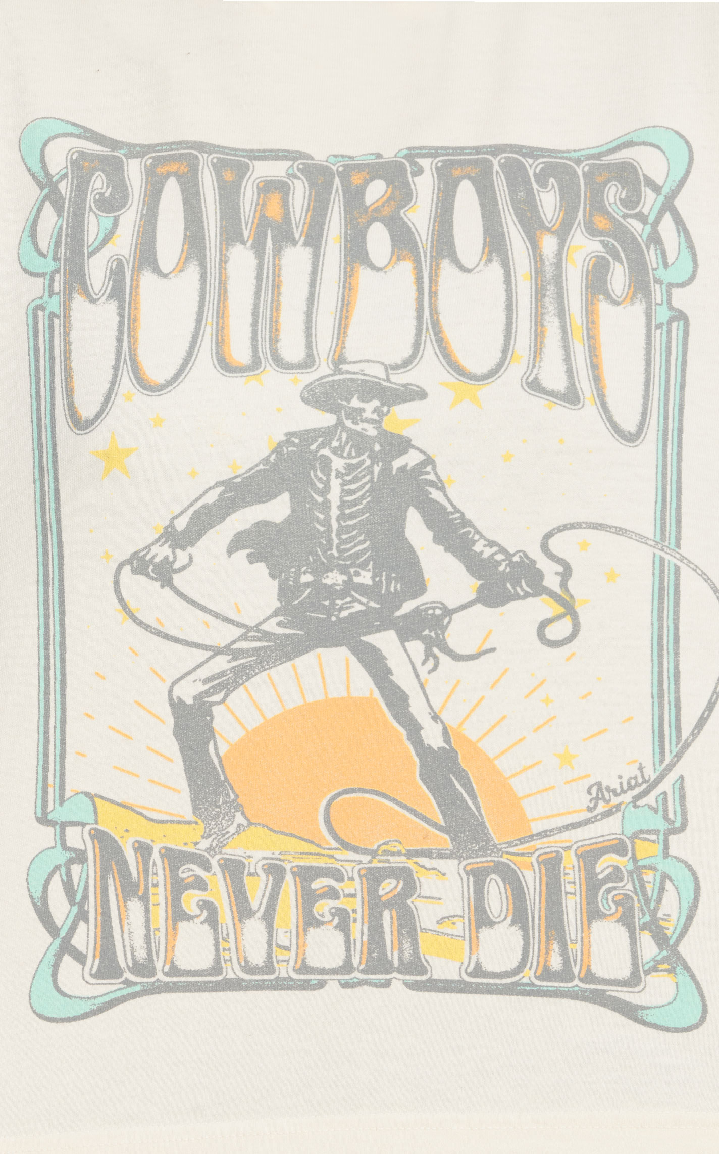Ariat Women's Cream Cowboys Never Die Logo Graphic T-Shirt - Image 1