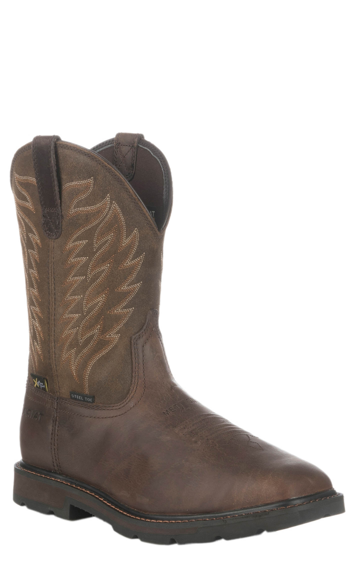 Ariat Men's Groundbreaker Brown MetGuard Square Steel Toe Work Boot - Image 1