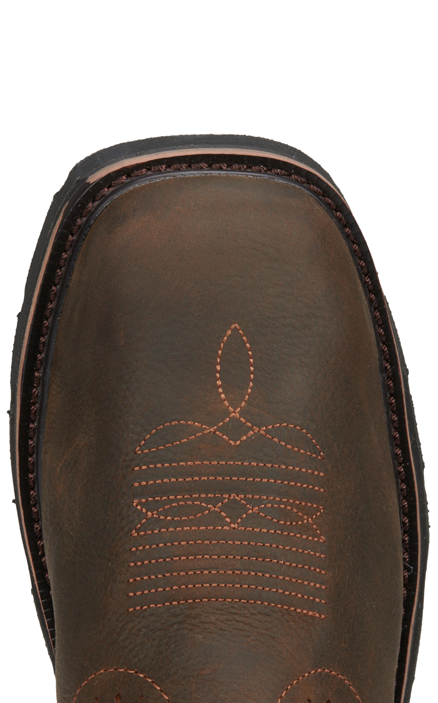 Wolverine Men's Rancher Dark Brown and Black Waterproof Wide Square Toe Wellington Work Boots - Image 1