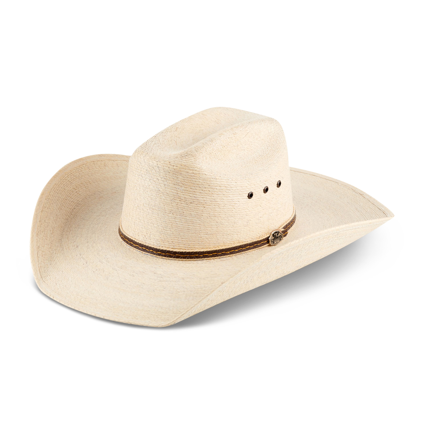 Cavender's Collection Bone Cattleman Crown Ponderosa Fine Palm Leaf Cowboy Hat - Image 1