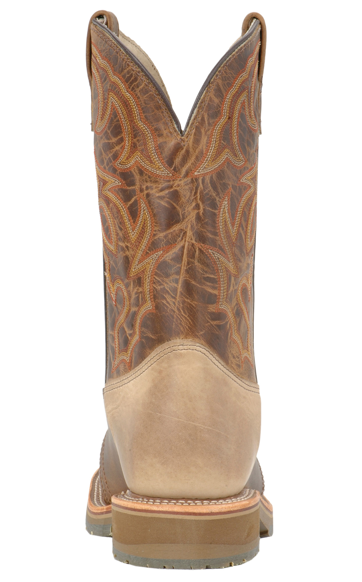 Double H Men's ICE Collection Distressed Folklore Brown Square Steel Toe Roper Work Boot - Image 1