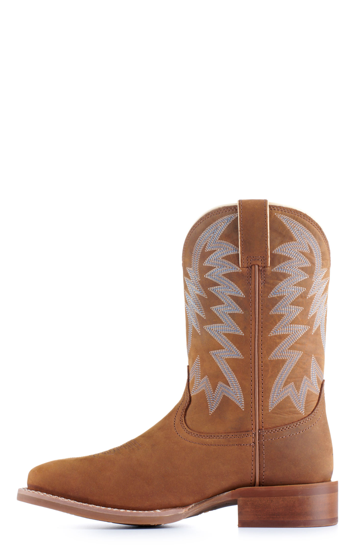Justin Men's Frontier War Dog Brown Wide Square Toe Cowboy Boots - Image 1