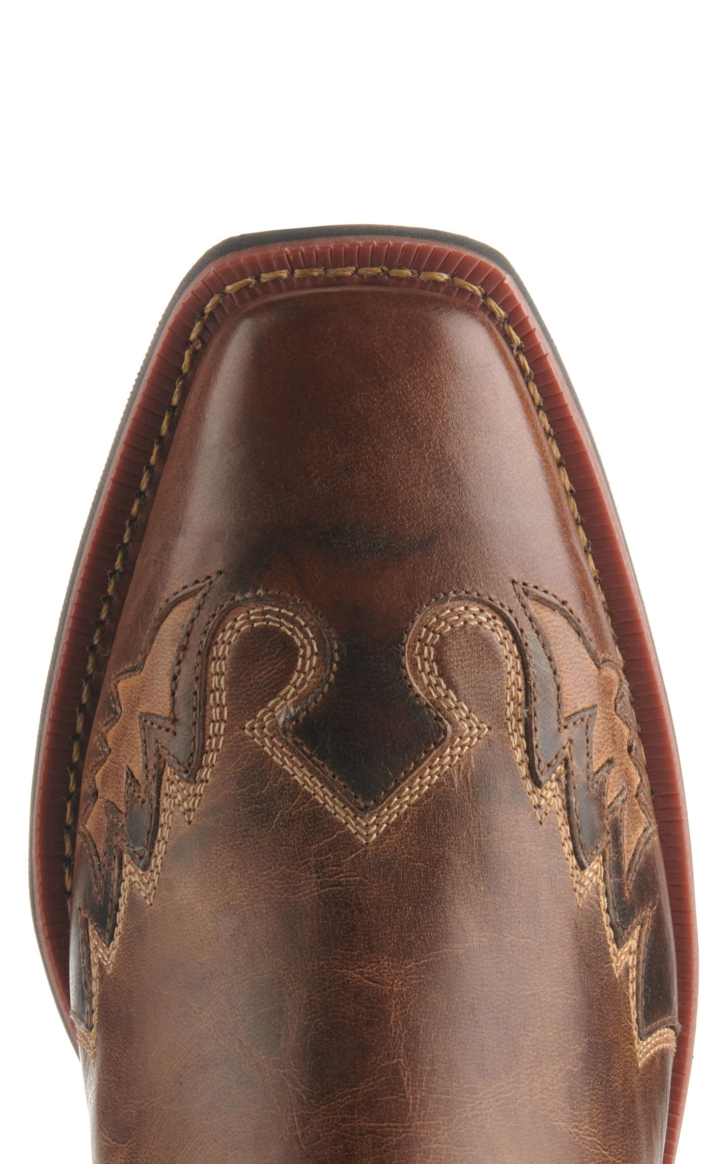 Laredo Men's Williams Tan with Overlay Punchy Square Toe Cowboy Boots - Image 1