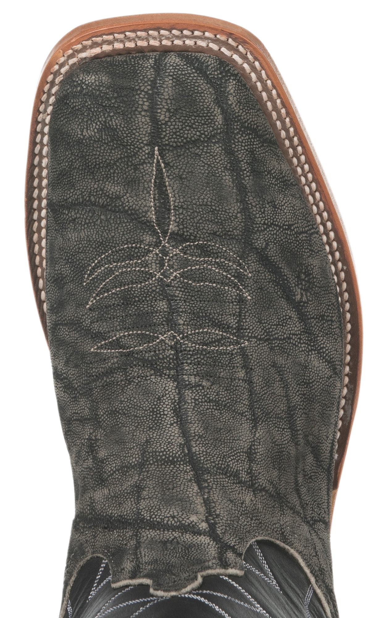 Anderson Bean Men's Granite Safari Elephant and Black Square Toe Exotic Cowboy Boots - Image 1