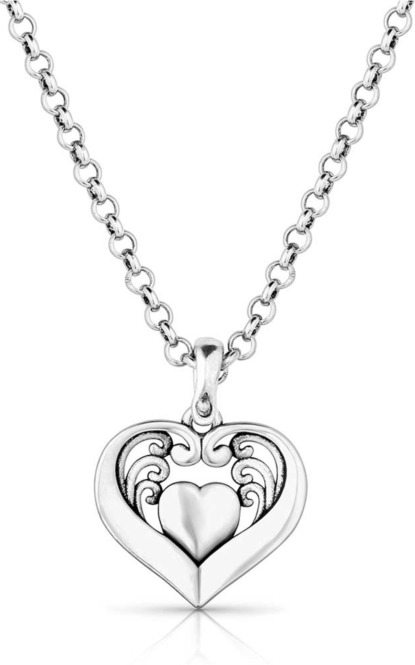 Montana Silversmiths Silver & Turquoise Fierce Hearts Necklace - Image 2