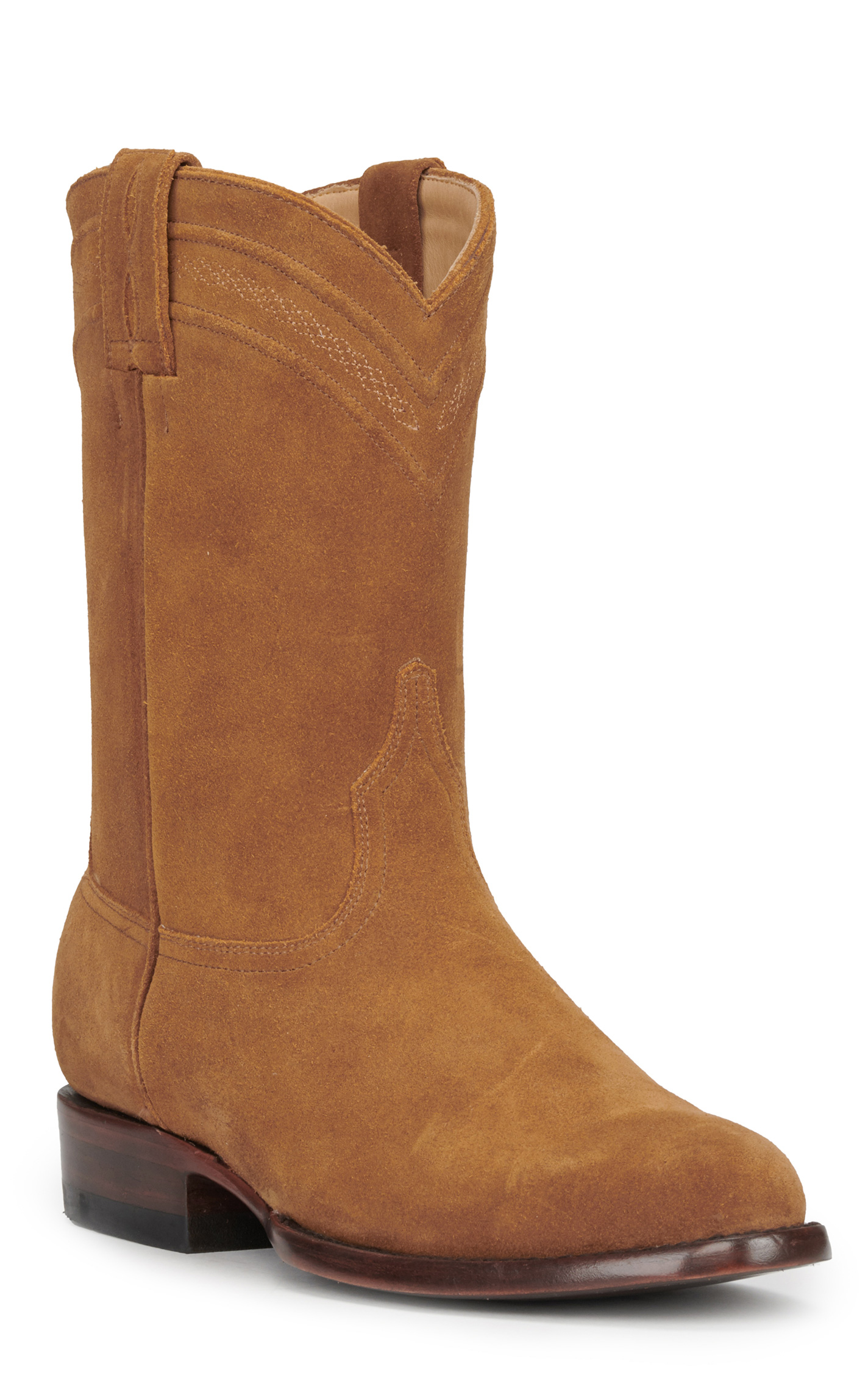JRC & Sons Men's Todd Water-Resistant Suede Round Toe Roper Boot in Tan - Image 1