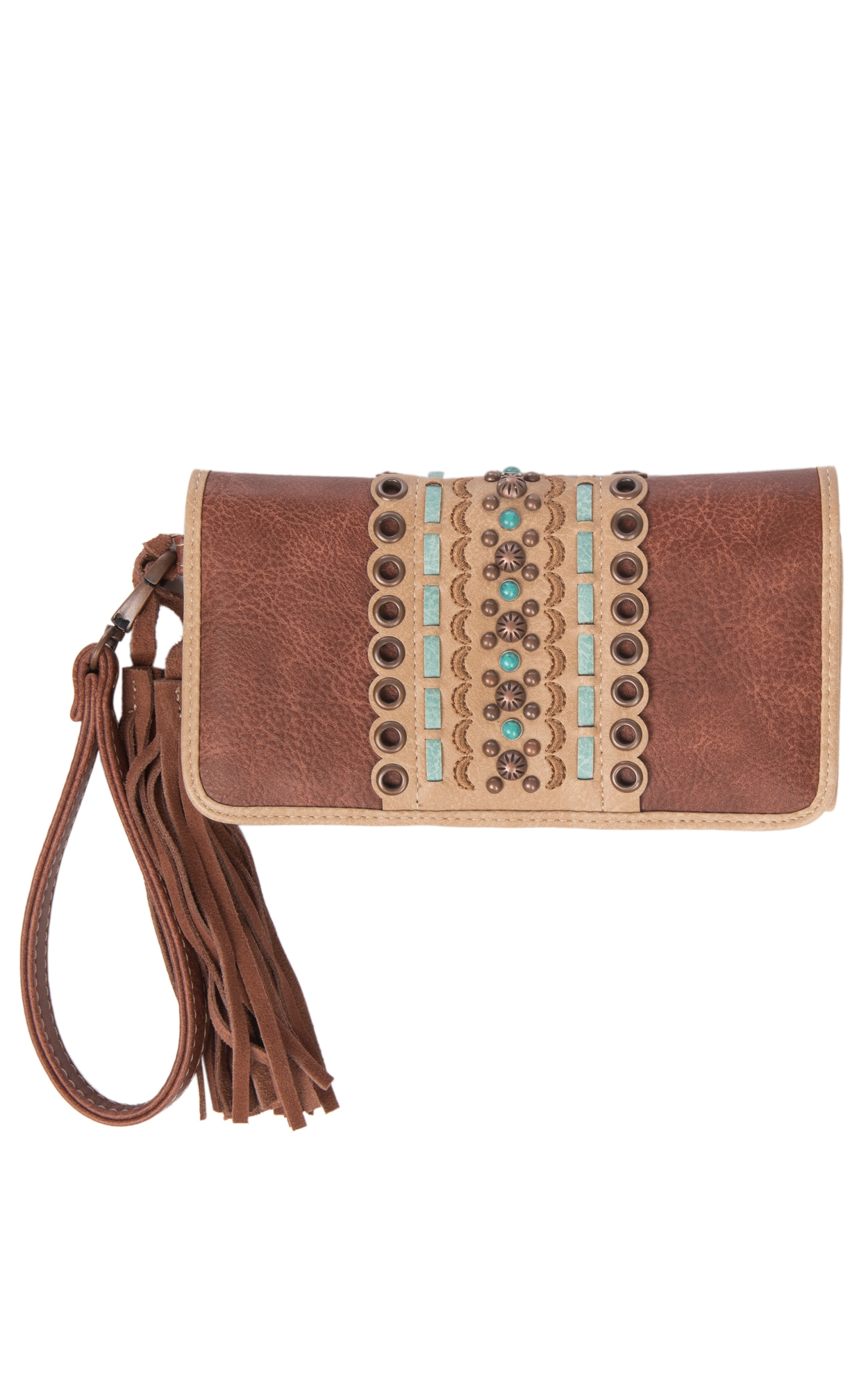 Blazin Roxx Laney Brown Clutch Trifold Wallet - Image 1
